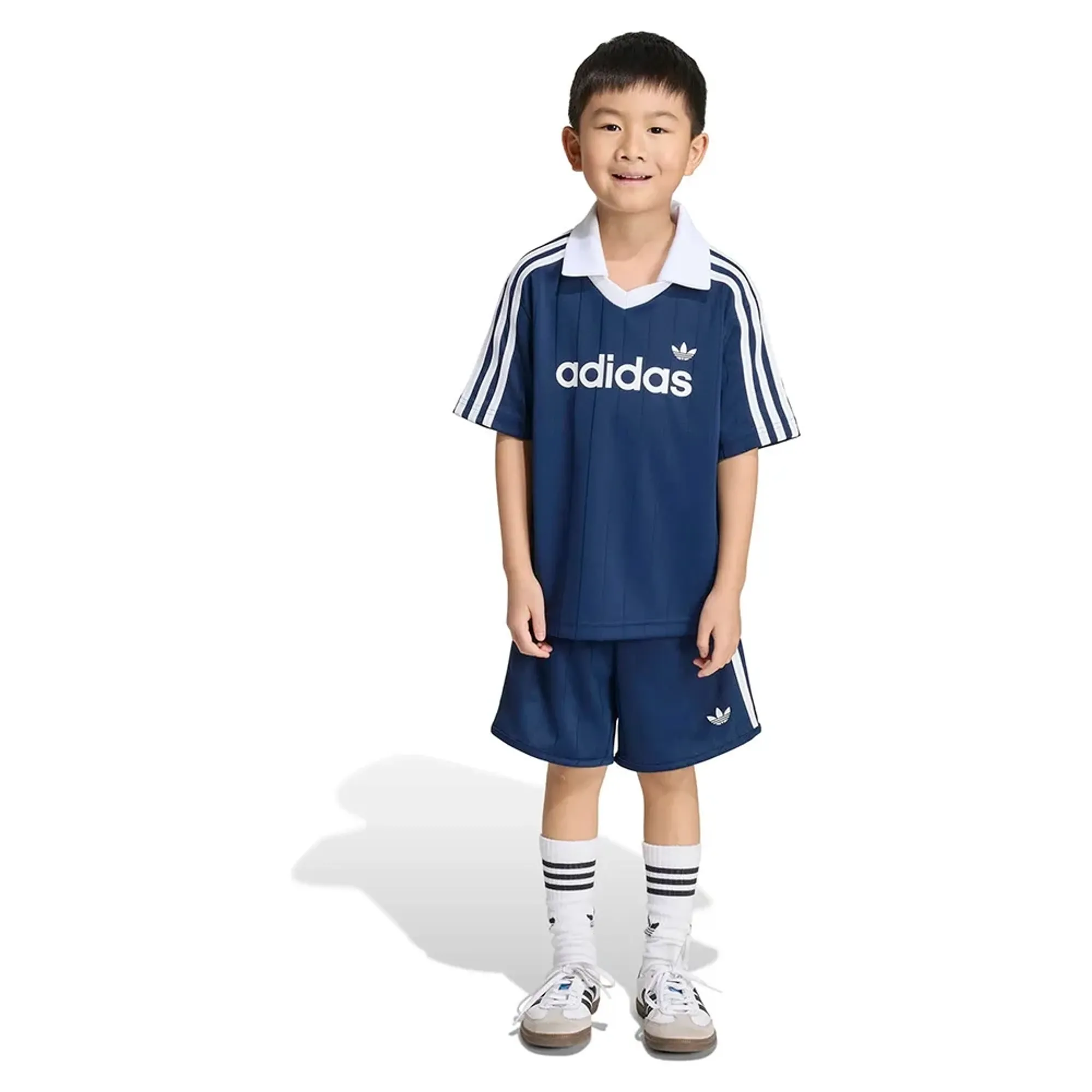 Adidas Originals Loose Polo Pinstripe Short Tee Set