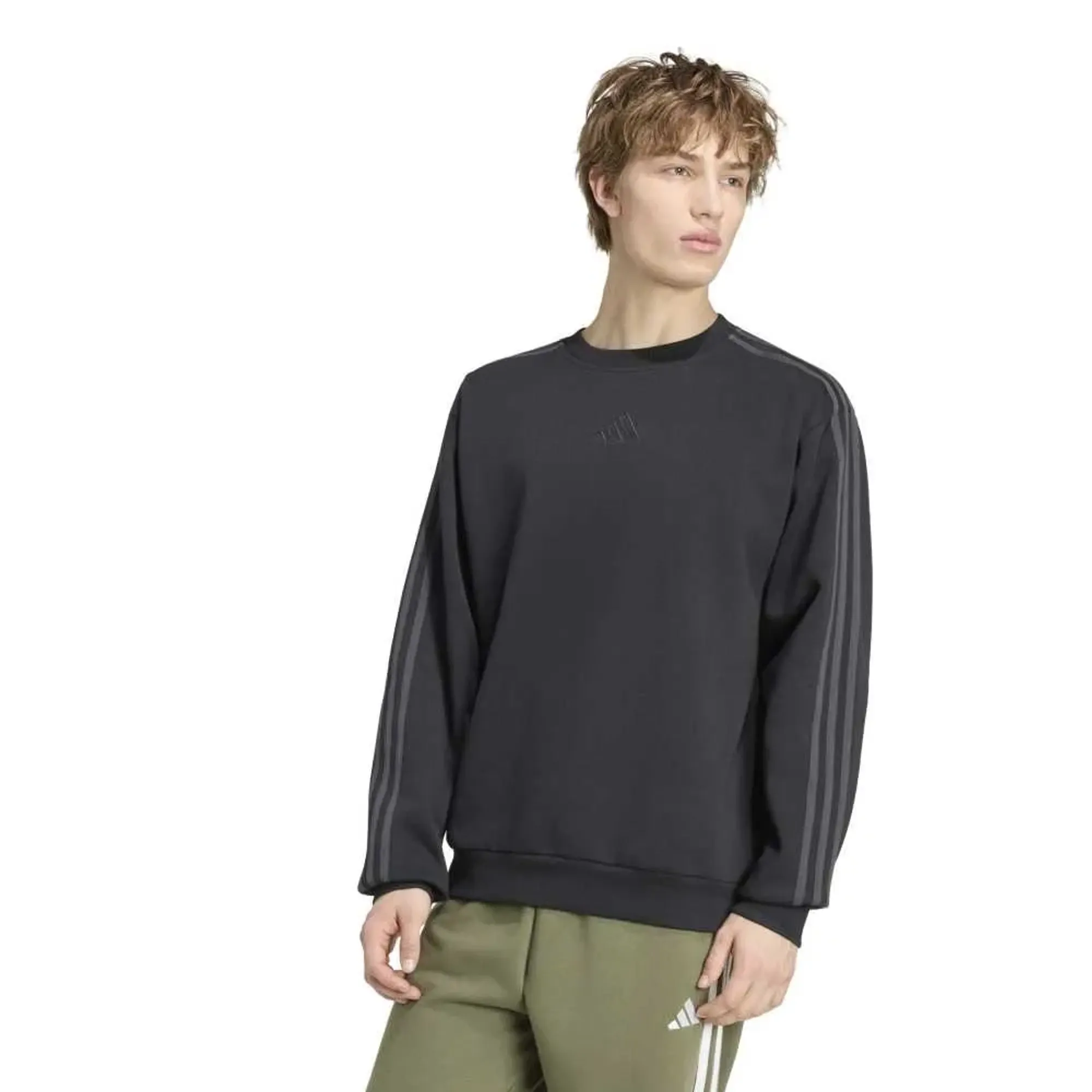 Adidas Essentials 3 Stripes Fleece Sweatshirt