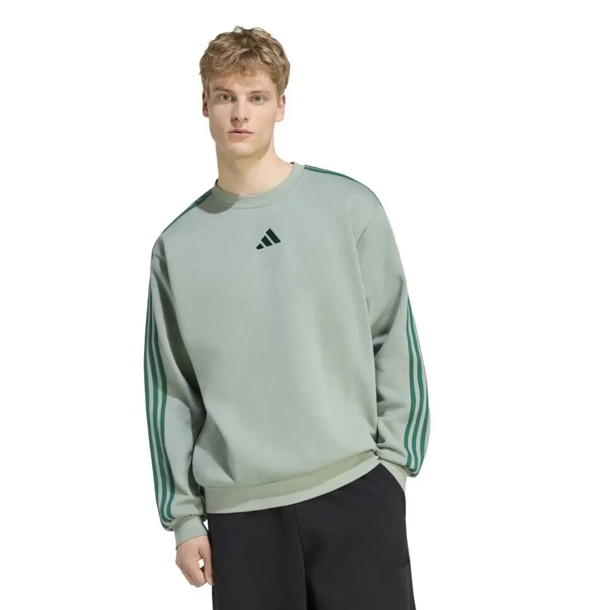 Adidas Essentials 3 Stripes Fleece Sweatshirt