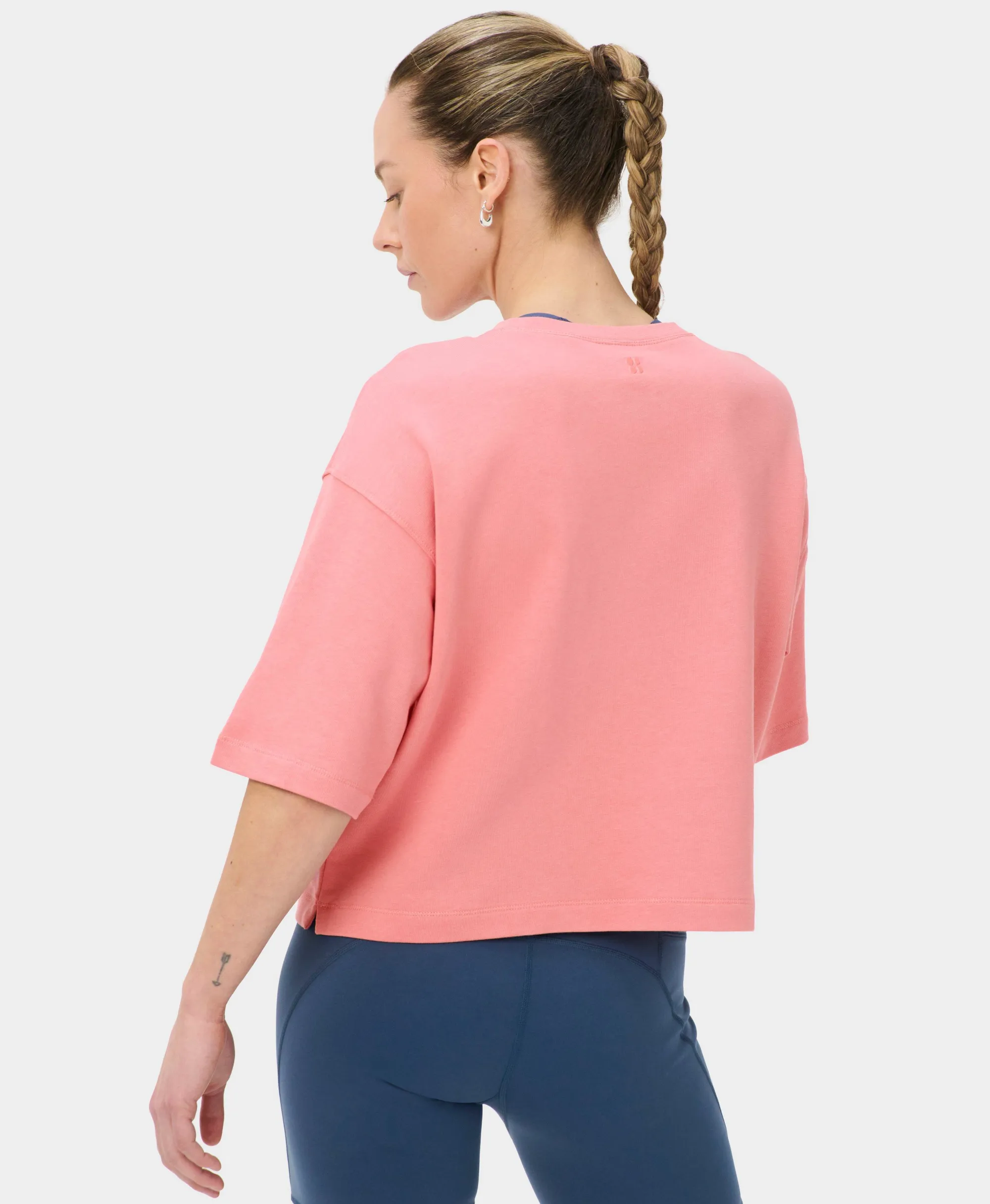 Sweaty Betty After Class Short Sleeve Sweatshirt, Pink, Women's XXS