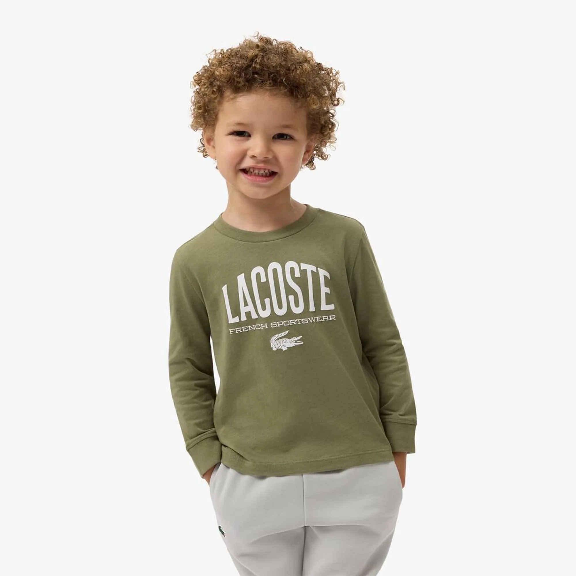 Lacoste Long-Sleeved Printed T-shirt - Khaki Green