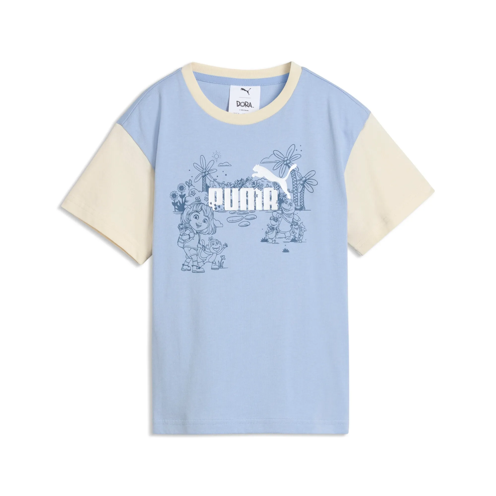 PUMA x DORA THE EXPLORER Relaxed Graphic T-Shirt Kids in Blue | Size 2-3 Youth