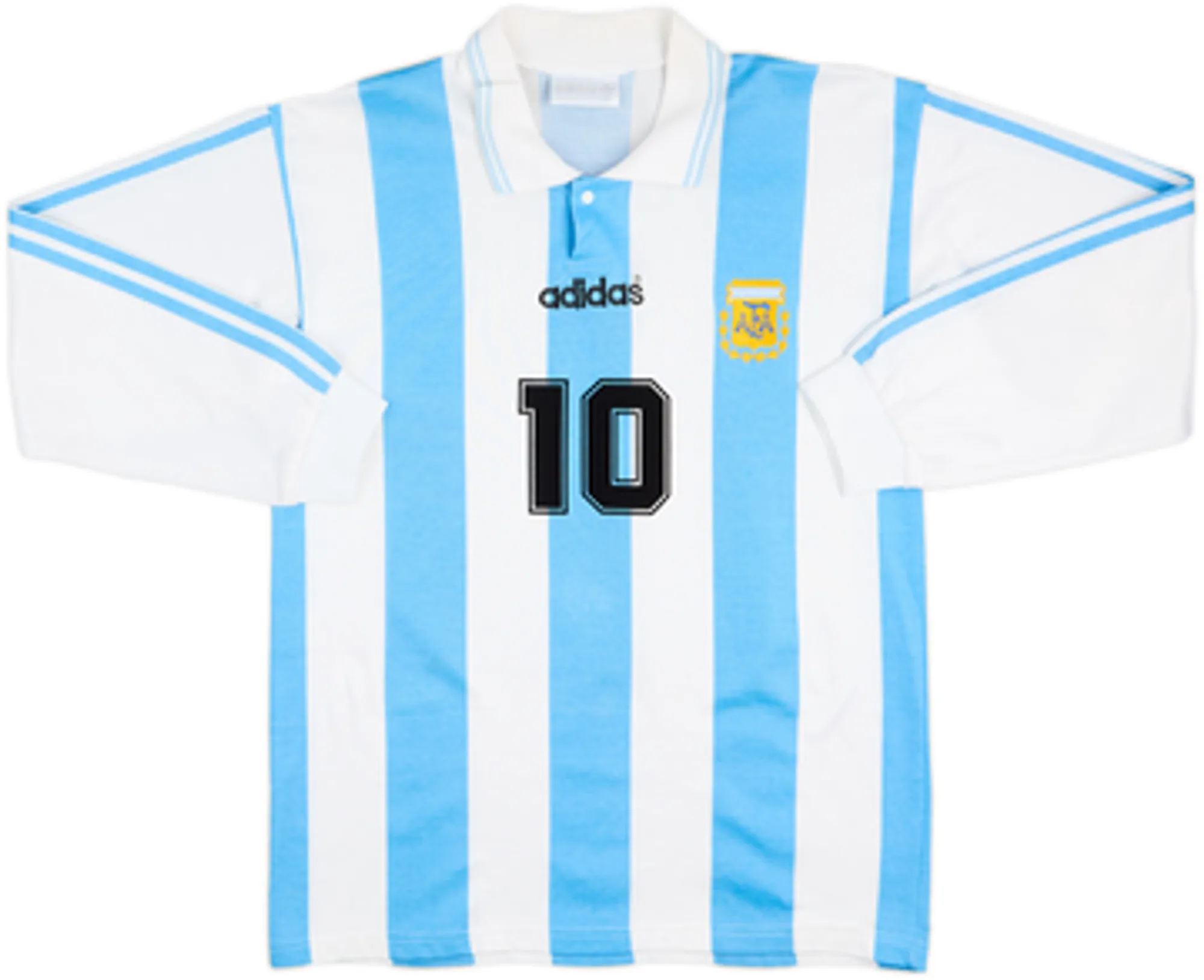 1994 Argentina Home L/S Shirt Maradona #10 - 8/10 - (L)