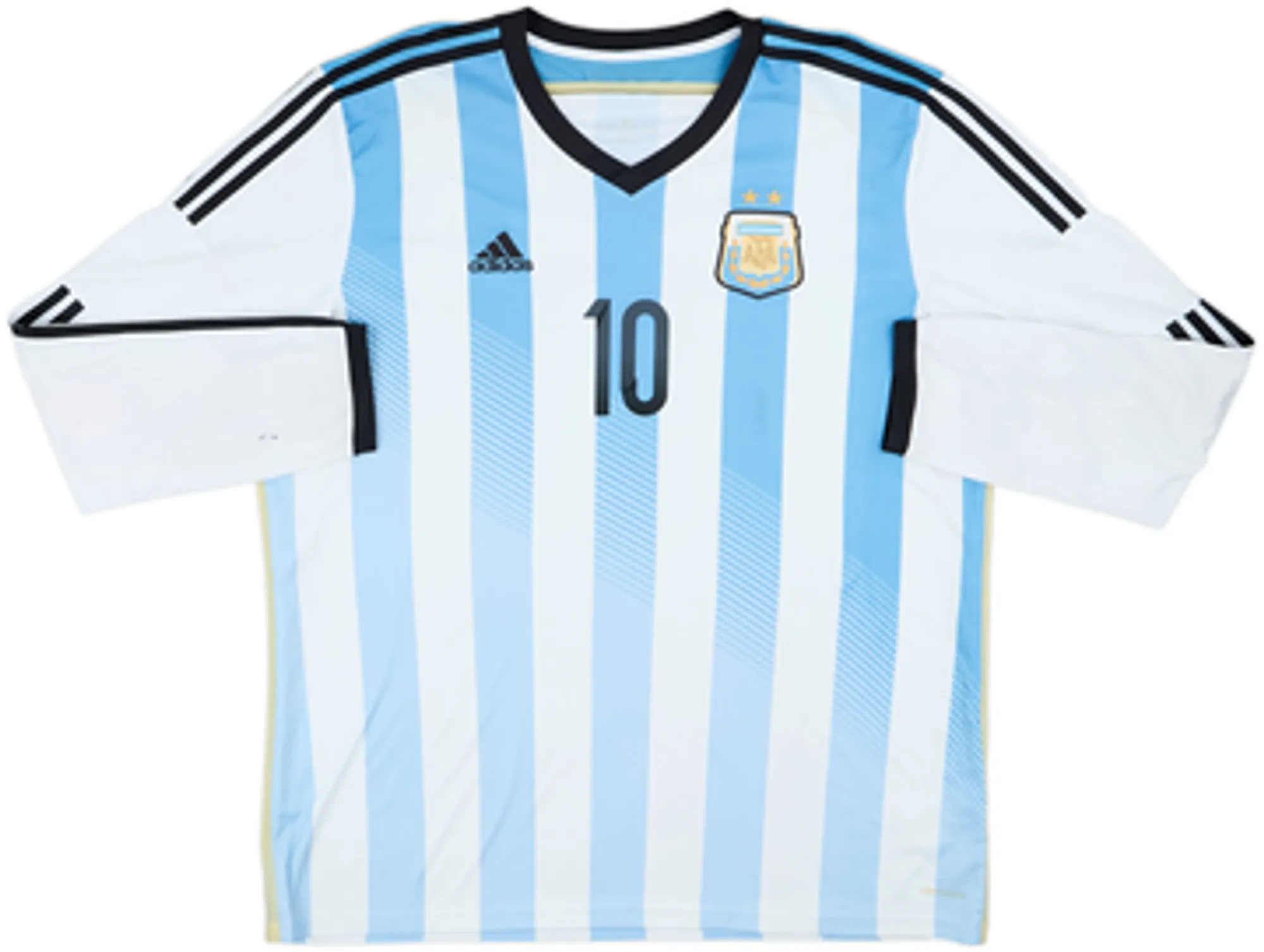 2013-15 Argentina Home L/S Shirt Messi #10 - 6/10 - (XXL)