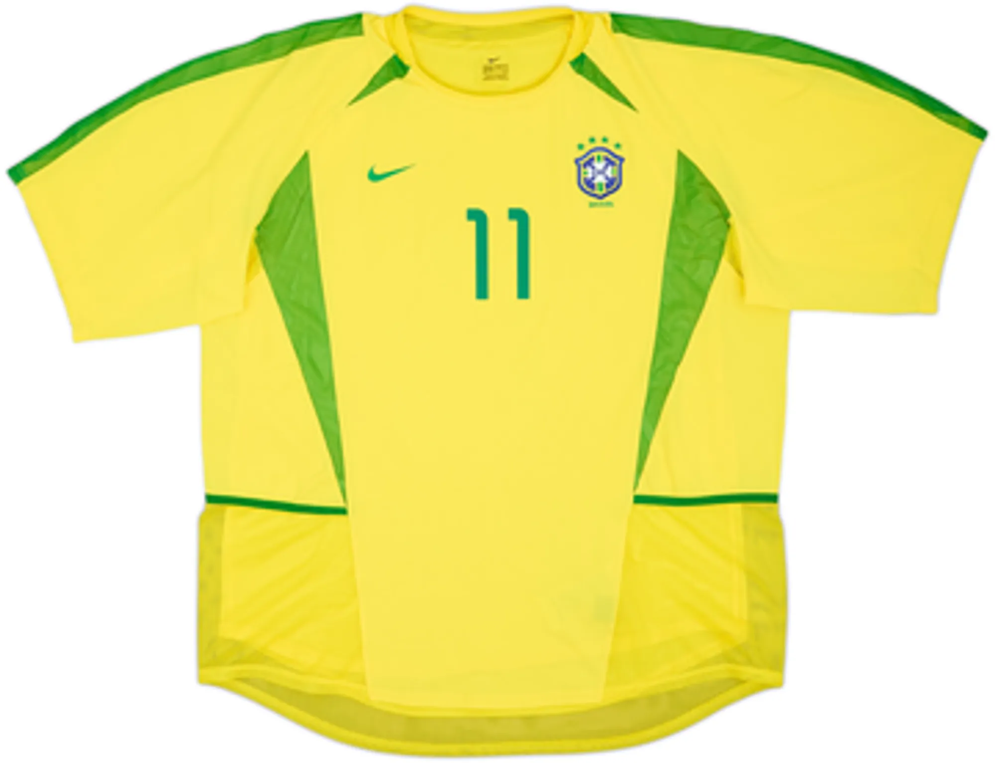 2002-04 Brazil Player Issue Home Shirt Ronaldinho #11 - 10/10 - (XXL)