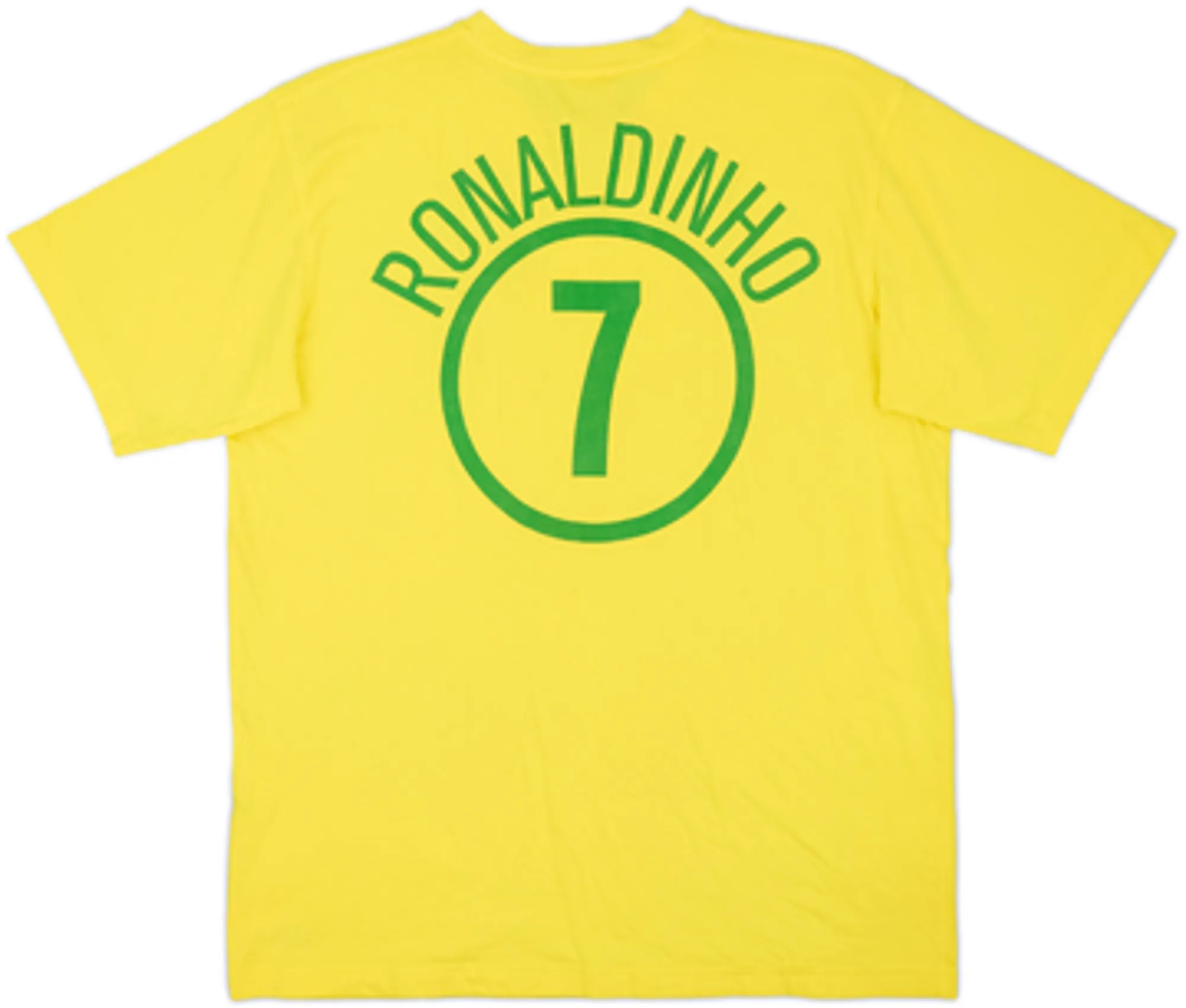 2004-06 Brazil Nike Cotton Tee Ronaldinho #7 - 9/10 - (L)