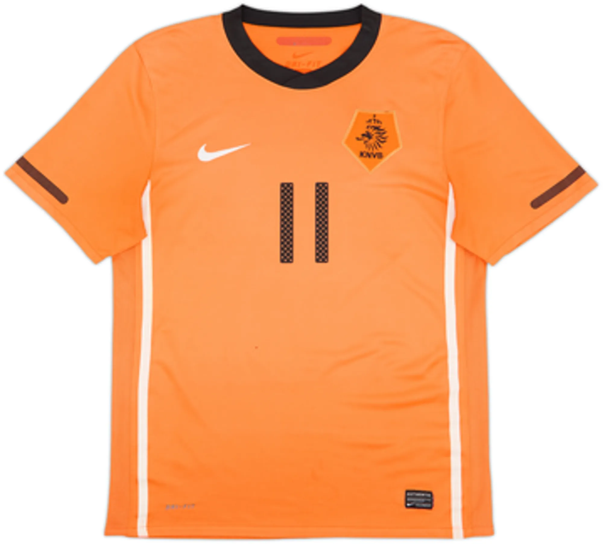 2010-11 Netherlands Home Shirt Robben #11 - 5/10 - (M)