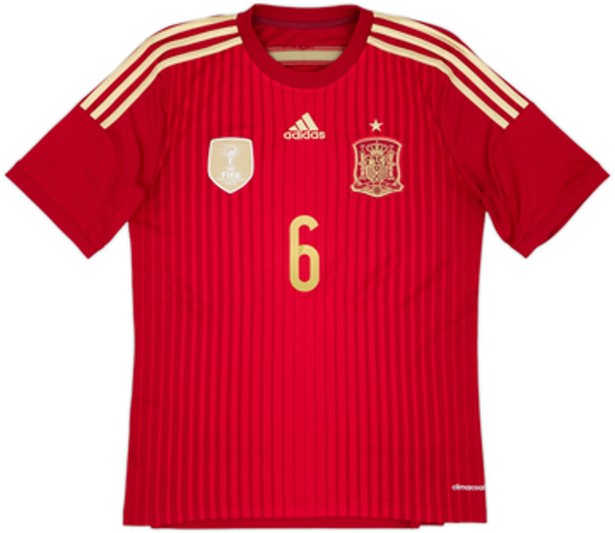 2013-15 Spain Home Shirt A.Iniesta #6 - 5/10 - (M)