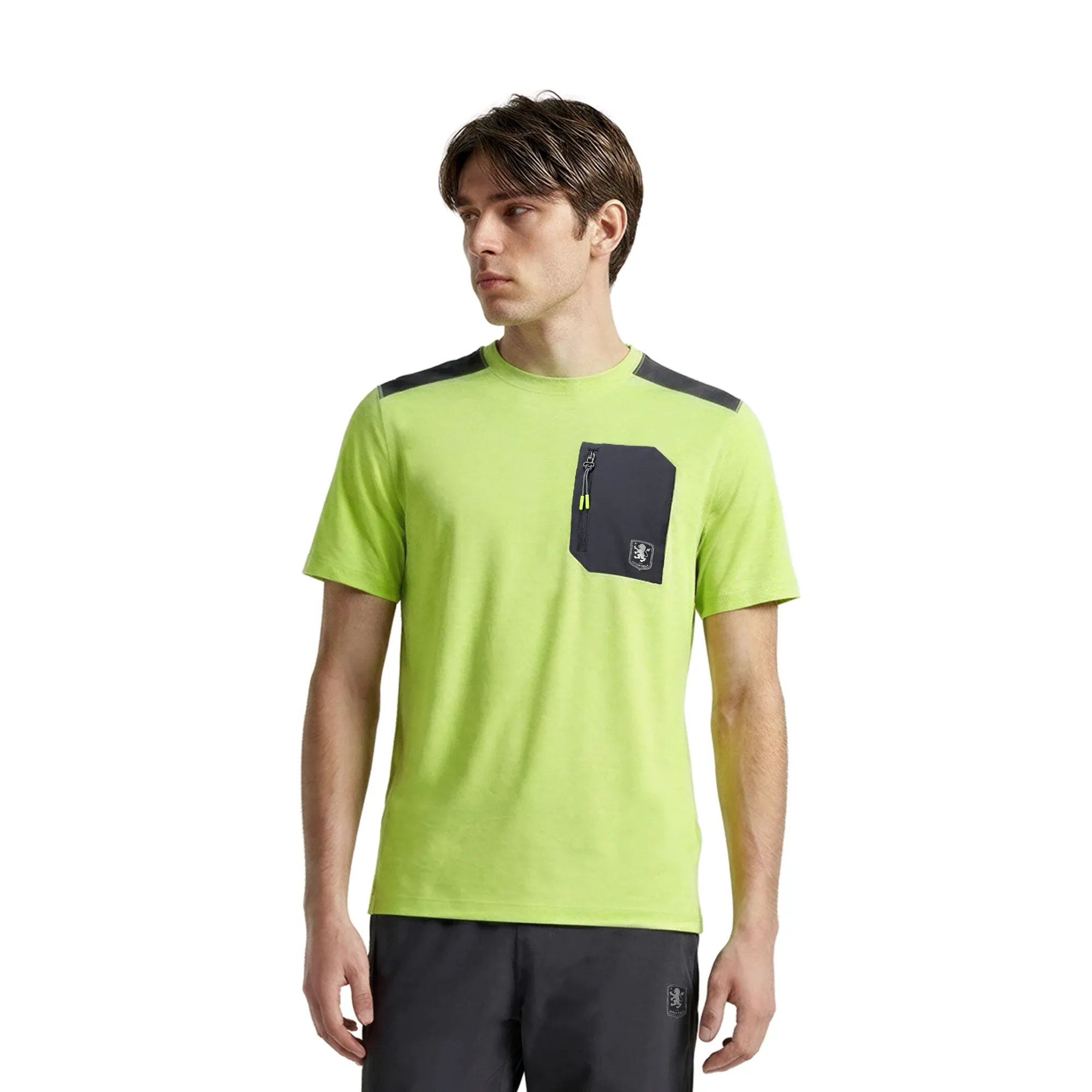 Aston Villa Velocity Pocket T-Shirt - Lime - Mens