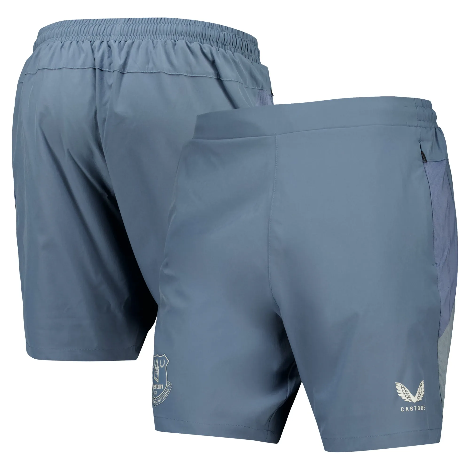 Everton Castore Players Training Zipped Shorts - Blue