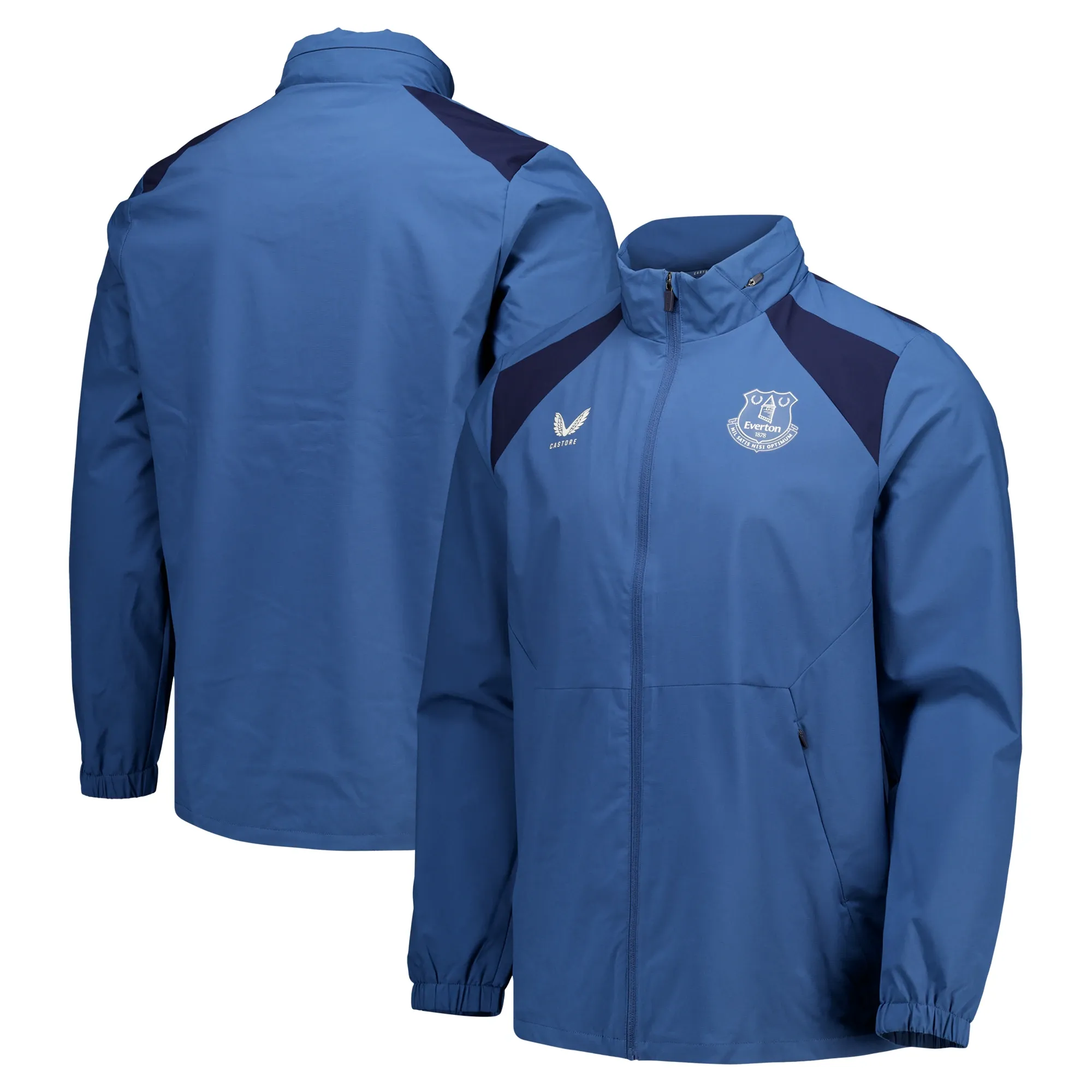 Everton Castore Coaches Training Rain Jacket - Dark Blue