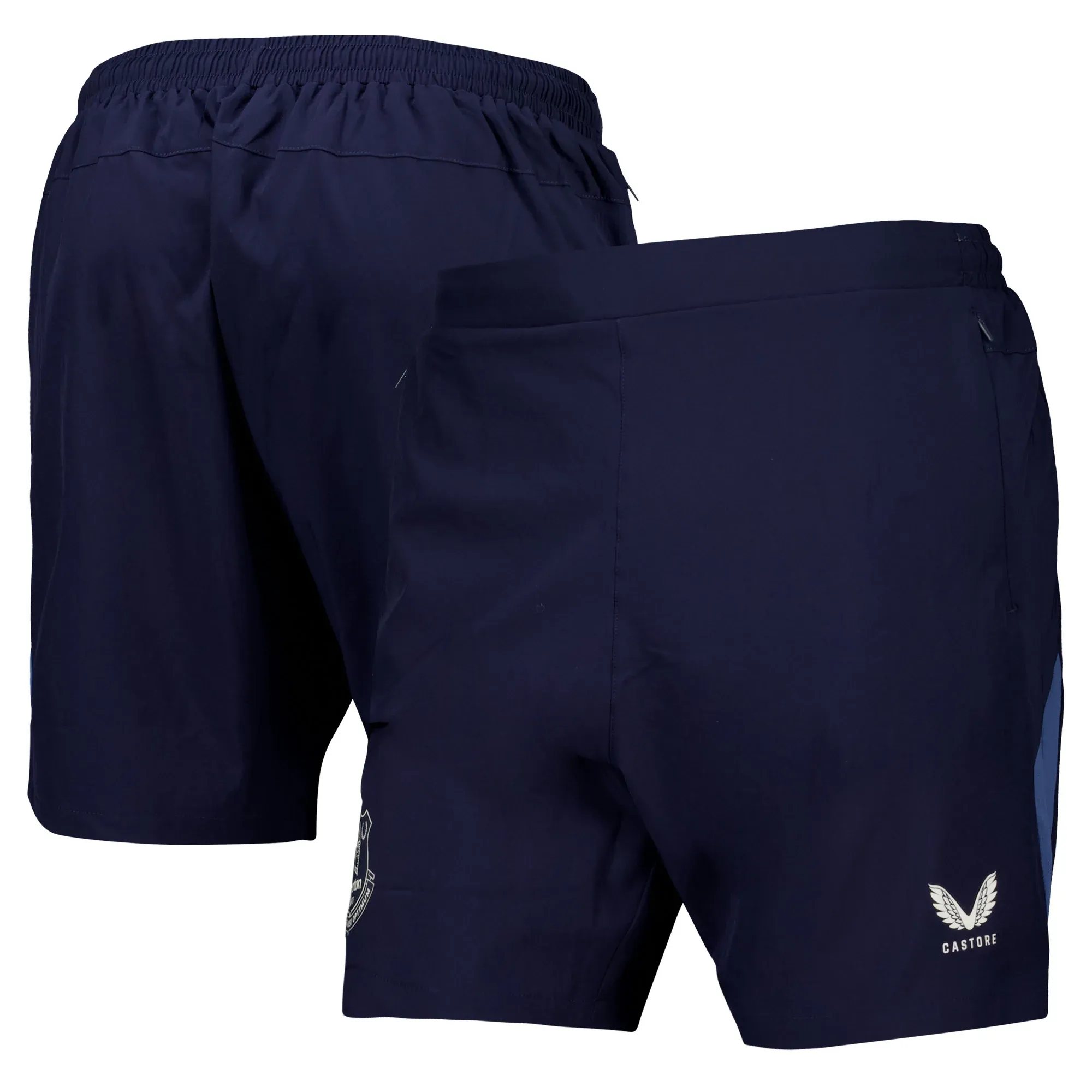 Everton Castore Coaches Training Zipped Shorts - Dark Blue