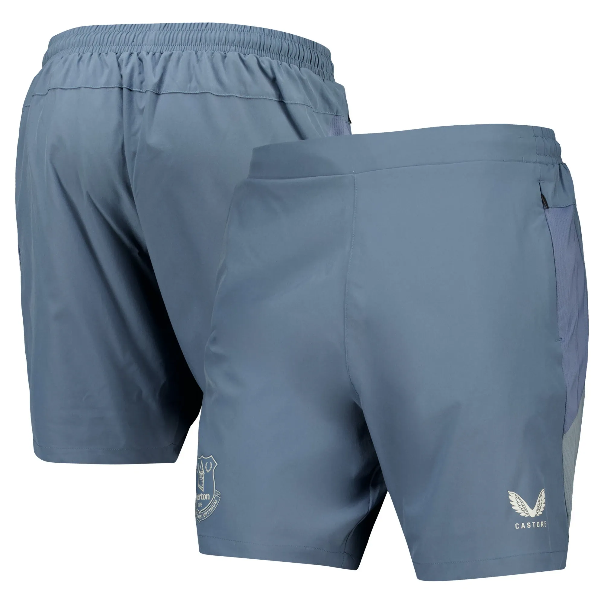 Everton Castore Players Training Zipped Shorts - Blue - Kids