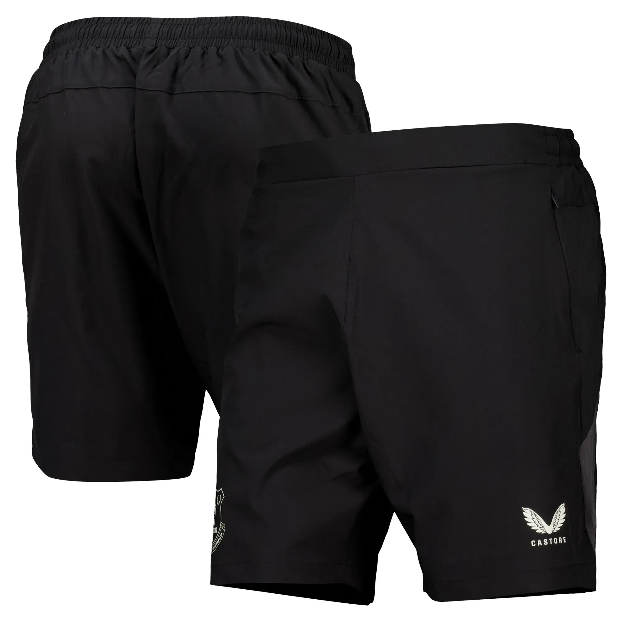 Everton Castore Goalkeeper Training Zipped Shorts - Black - Kids