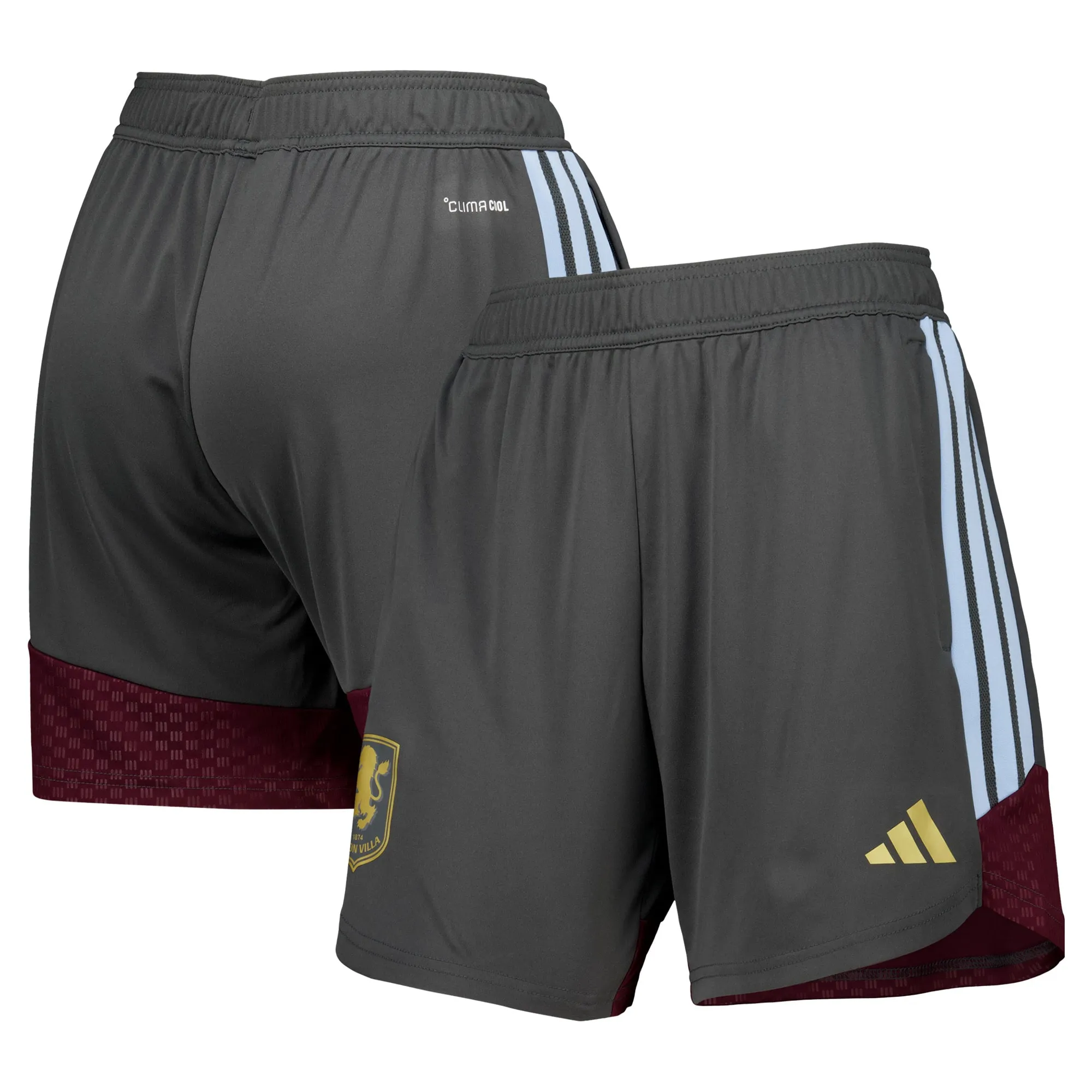 Aston Villa adidas Training Shorts - Charcoal - Womens
