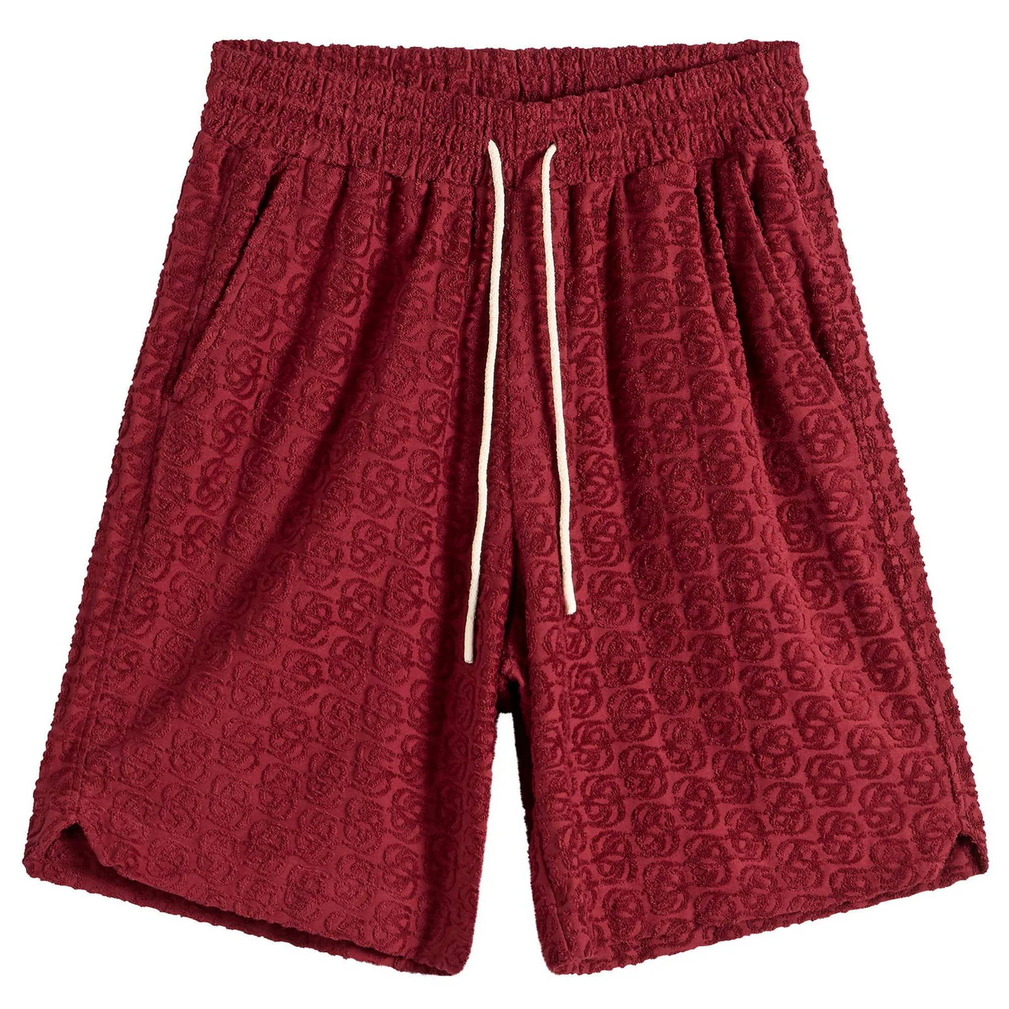 Drôle de Monsieur Men's Monogram Shorts Wine