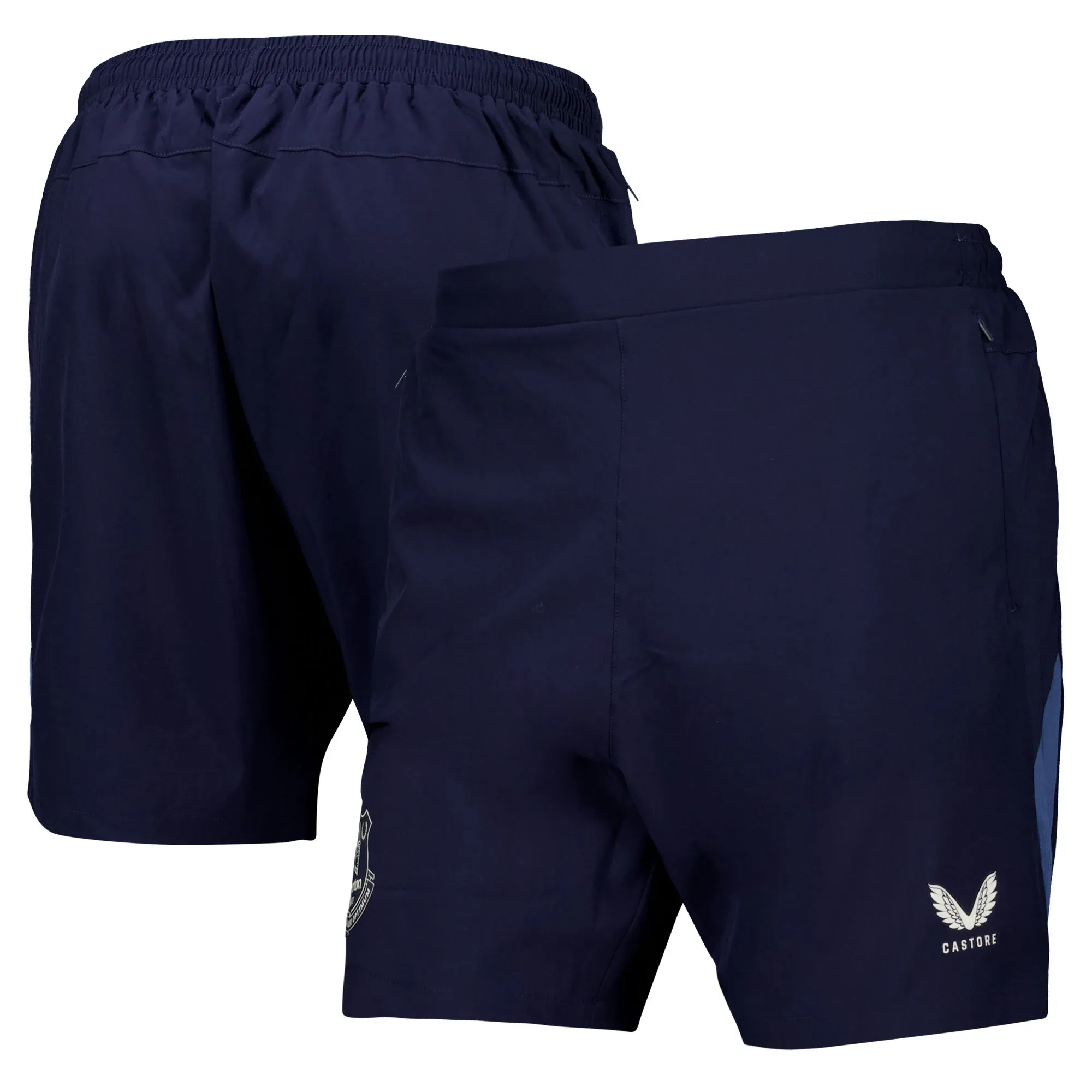 Everton Castore Coaches Training Zipped Shorts - Dark Blue - Kids