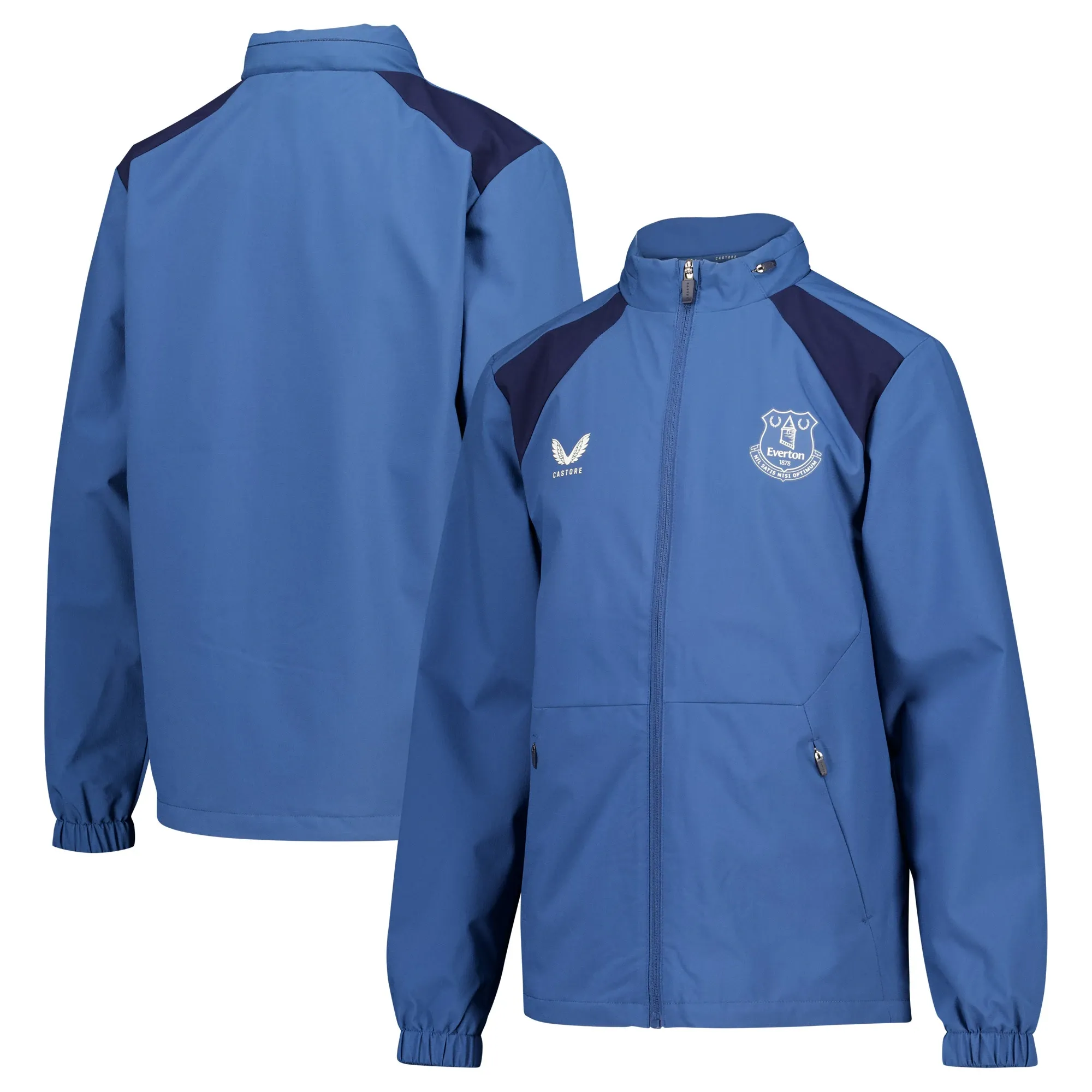 Everton Castore Coaches Training Rain Jacket - Dark Blue - Kids