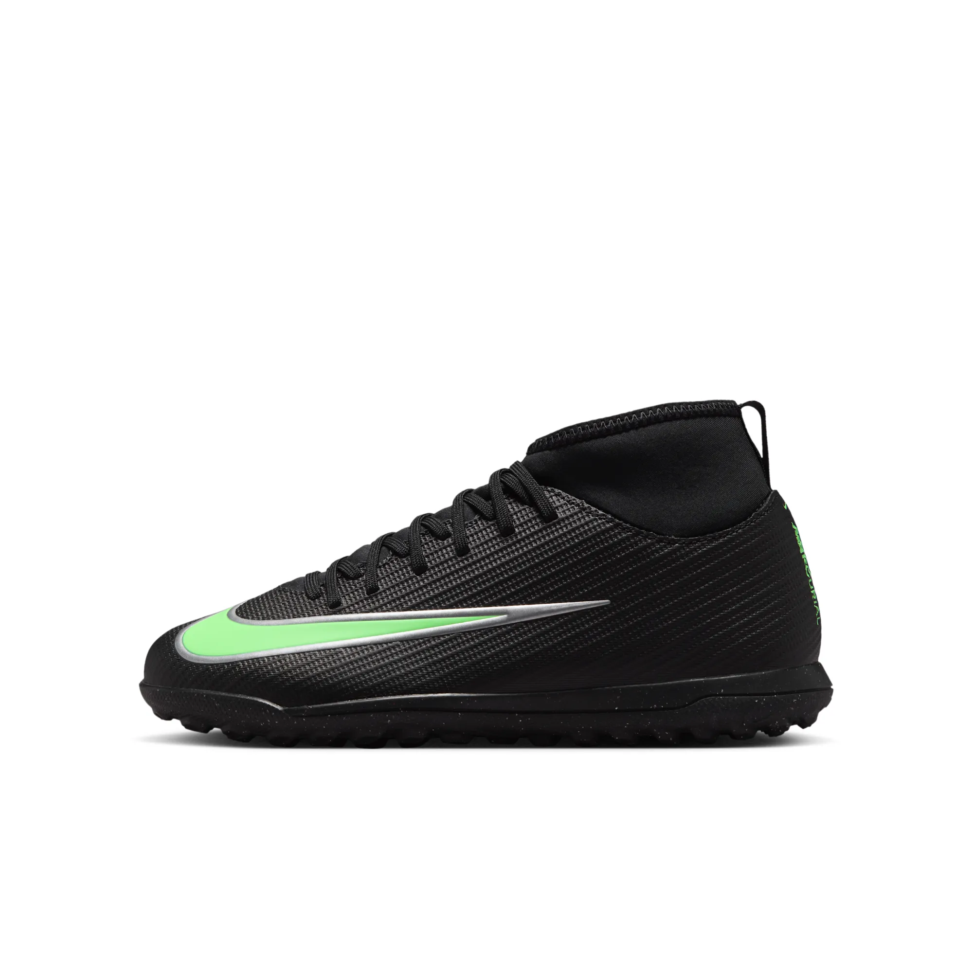 Nike Jr Mercurial Superfly 11 Club Turf High-Top Football Shoes - Black