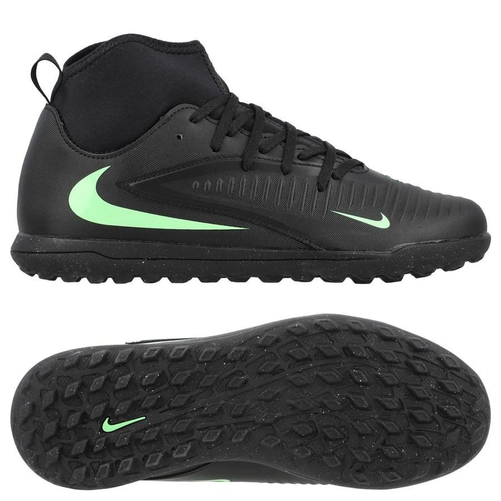 Nike Phantom 6 Club High Cut Tf Shadow - Black/Illusion Green Kids - ['Black']