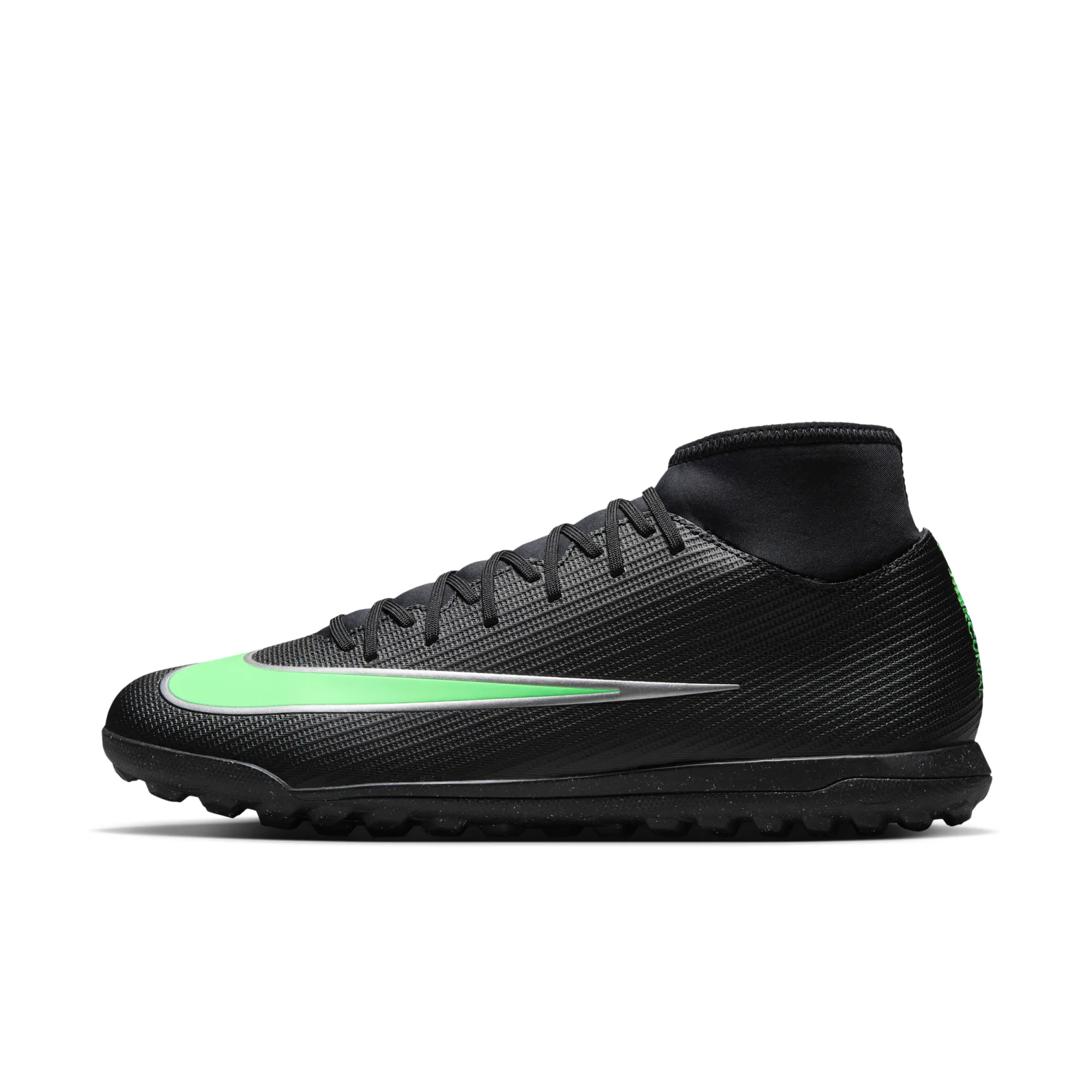 Nike Mercurial Superfly 11 Club Turf High-Top Football Shoes - Black