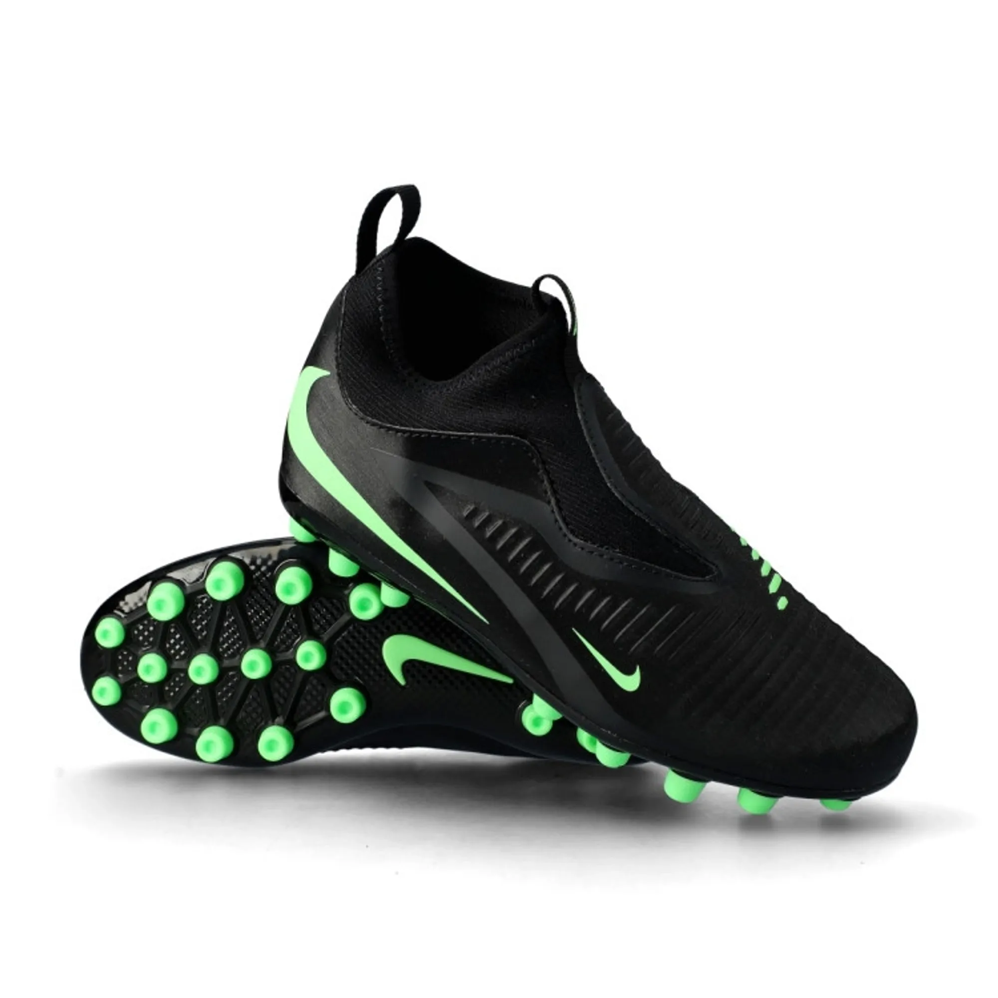 Nike Phantom 6 Academy High Cut Ag Shadow - Black/Illusion Green Kids - ['Black']