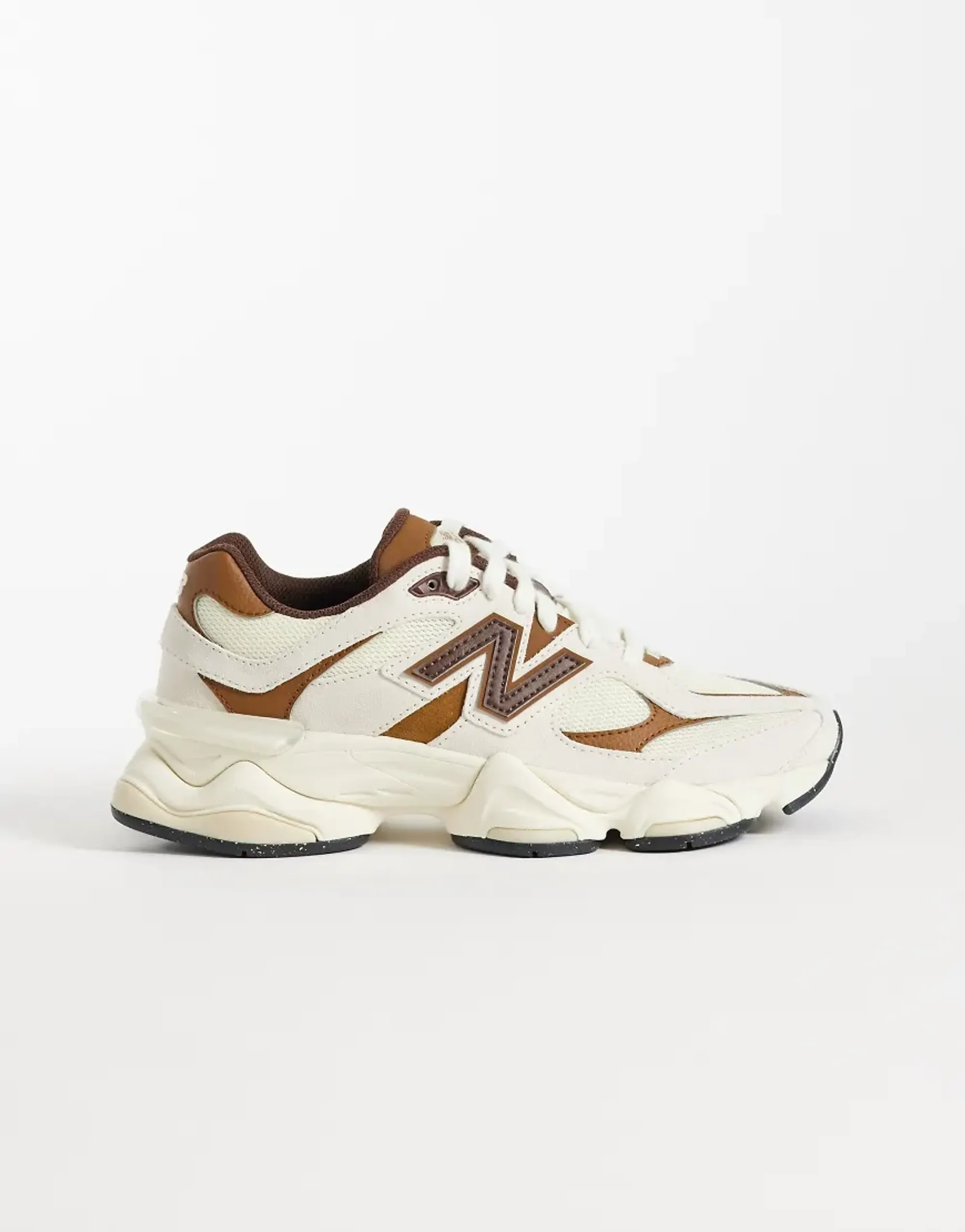 New Balance 9060 Trainers In White And Brown