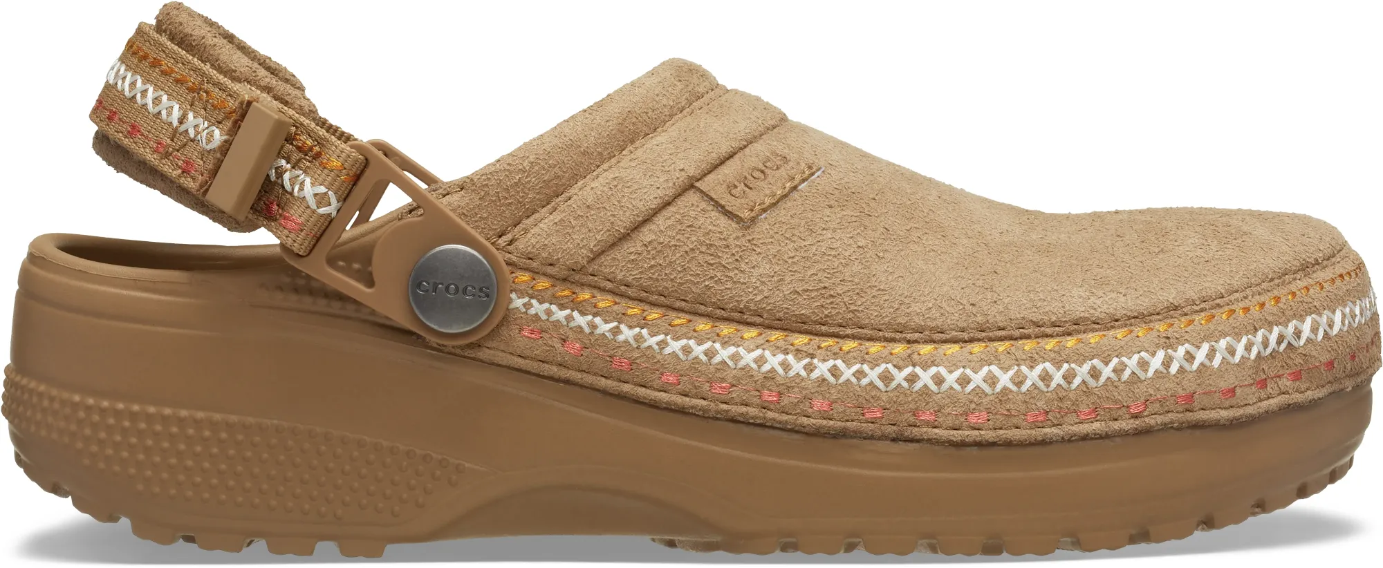 Crocs | Unisex | Crafted Vegan Suede Stitch | Clogs | Sepia | W2/M1