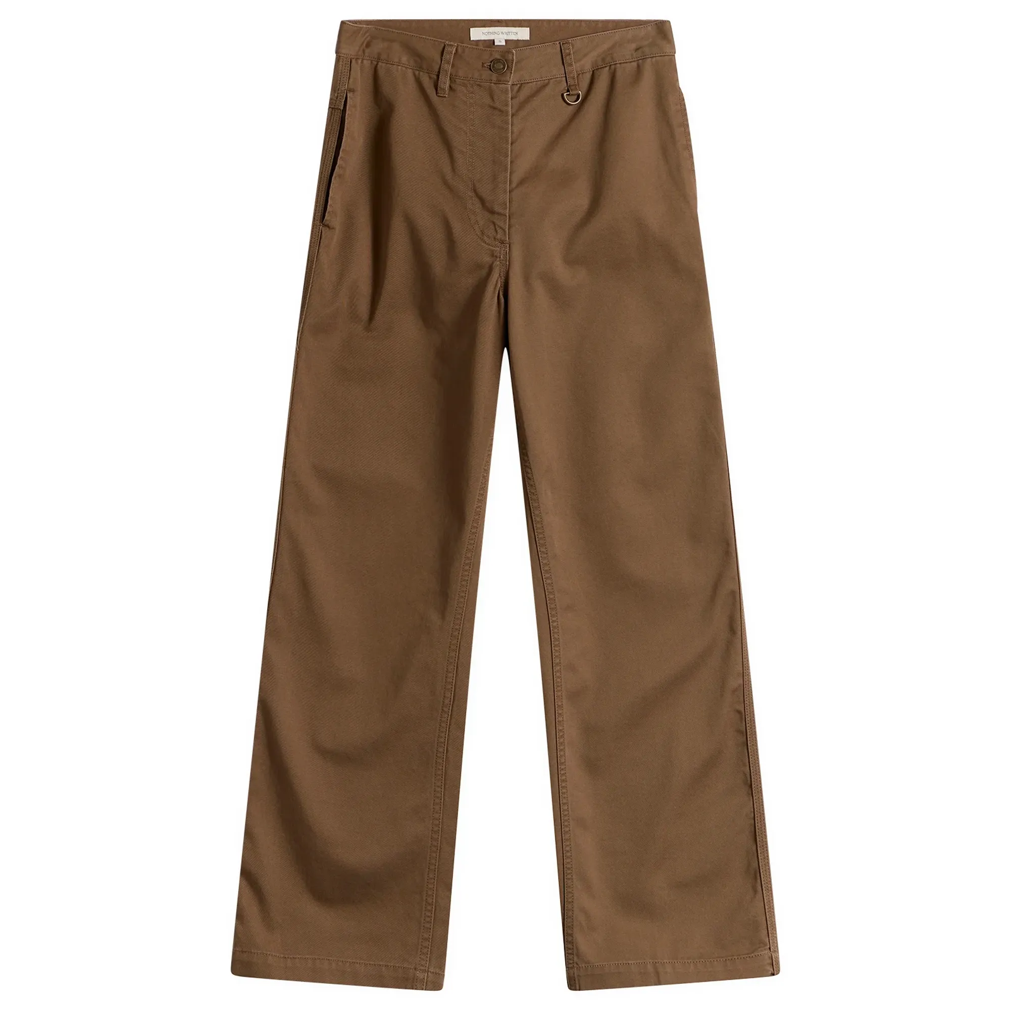 Nothing Written Women's Tabby Wide Chino Pants Moss Brown