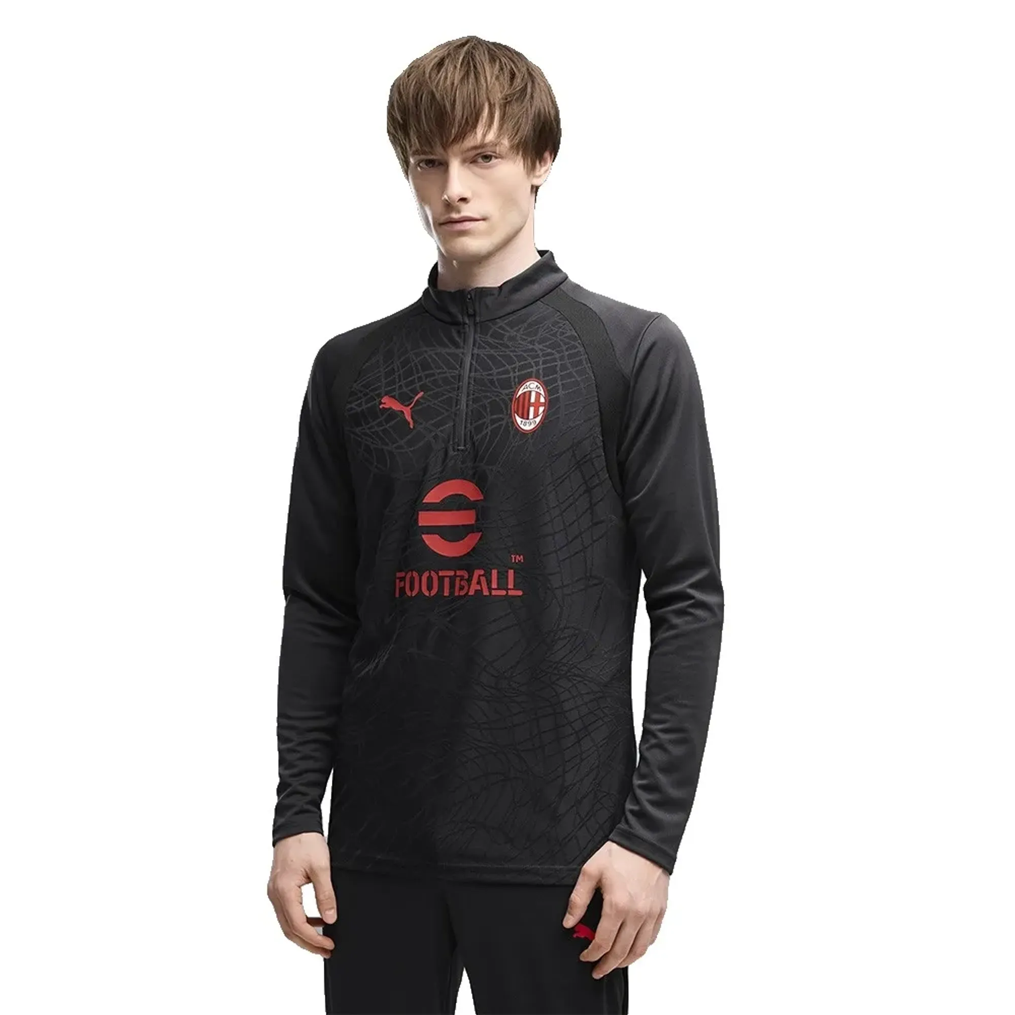 PUMA AC Milan Quarter-Zip Slim Training Top Men in Gray | Size XL