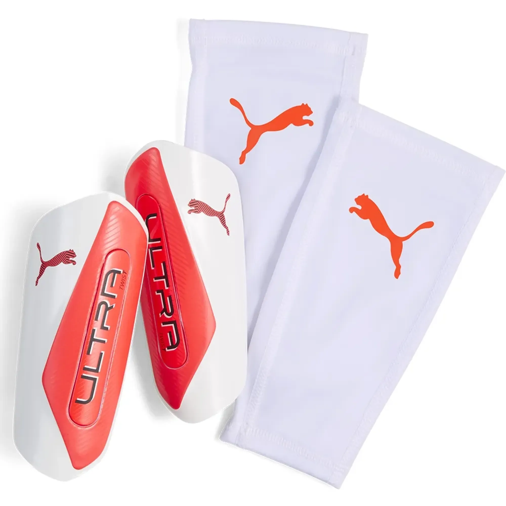 PUMA ULTRA Twist Football Sleeve Shinguards in White | Size Large