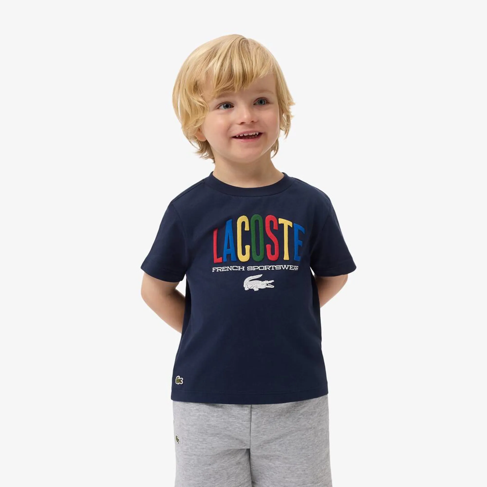 Lacoste Printed Cotton T-shirt - Midnight Blue
