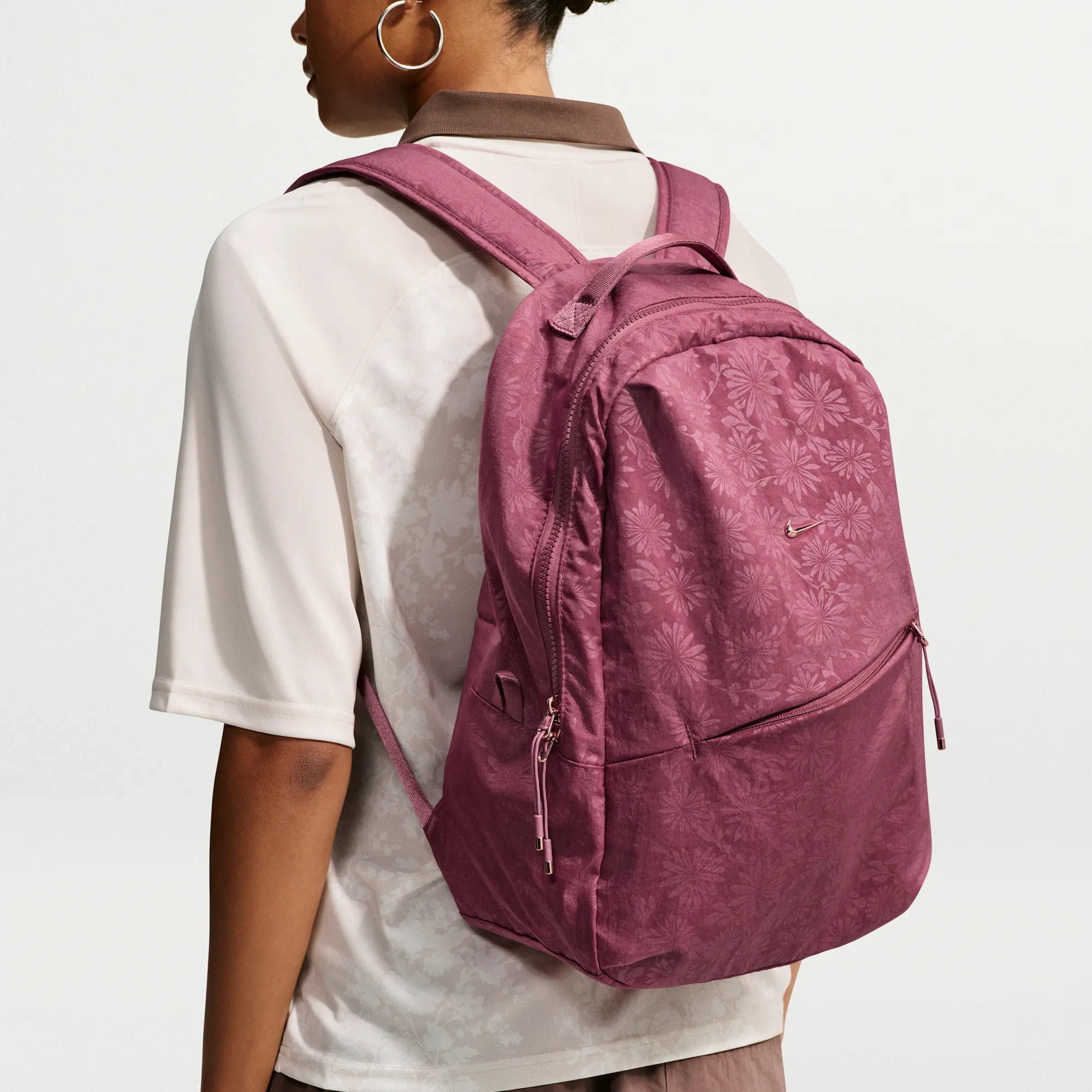Nike Aura Floral Backpack (24L) - Red