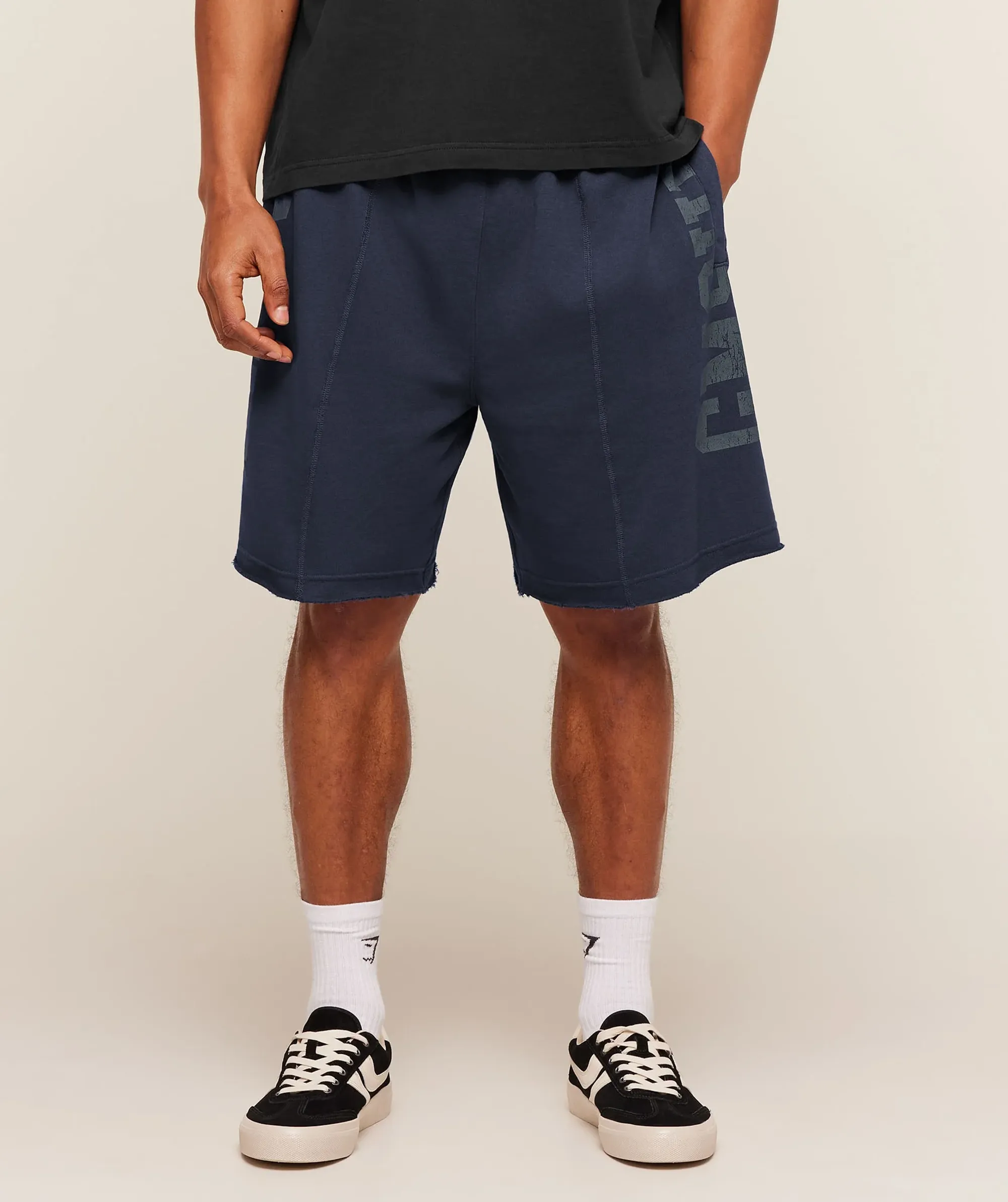 Gymshark Accent Graphic Sweat Shorts - Heavy Blue