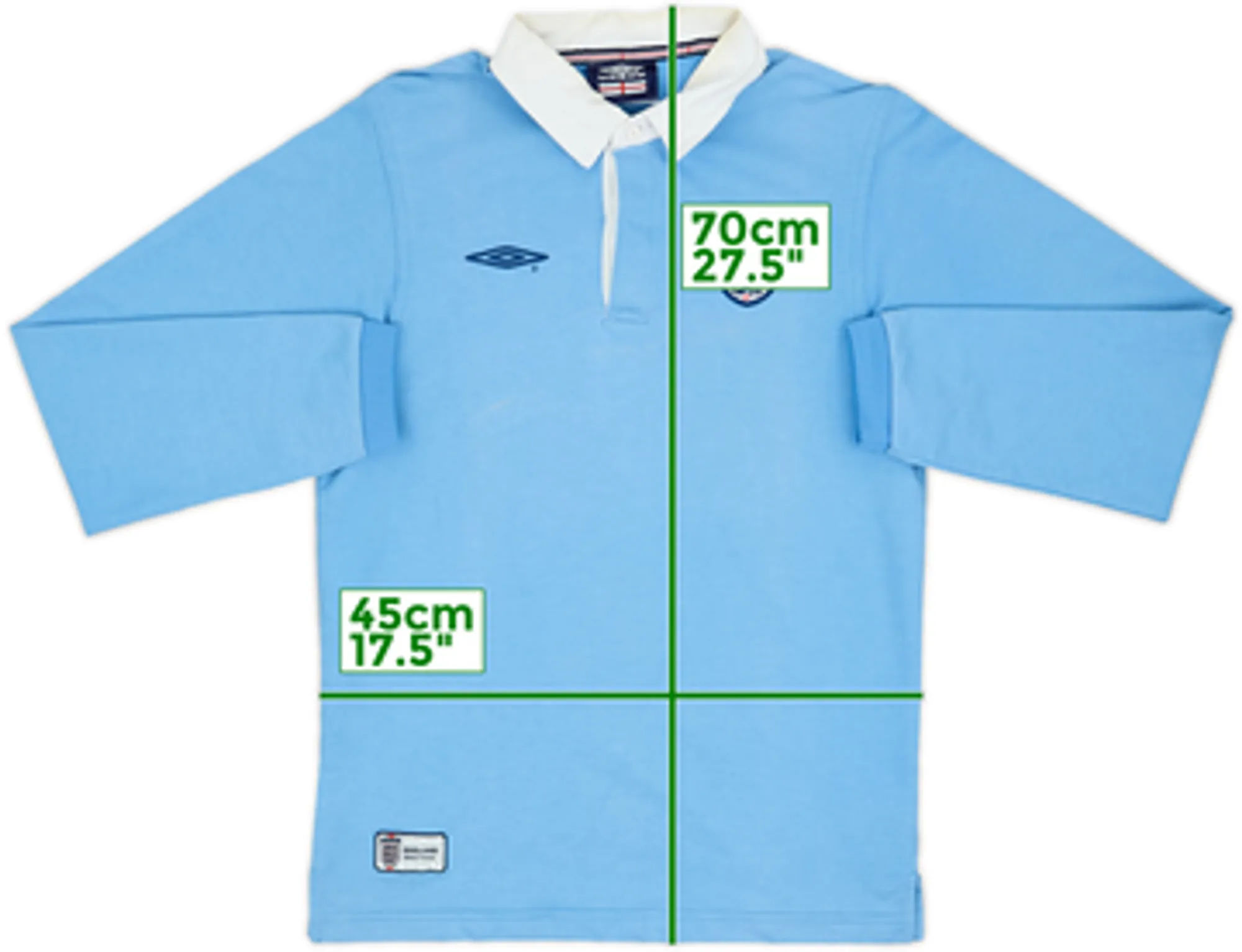 2002-03 England Umbro Polo L/S Shirt - 7/10 - (S)