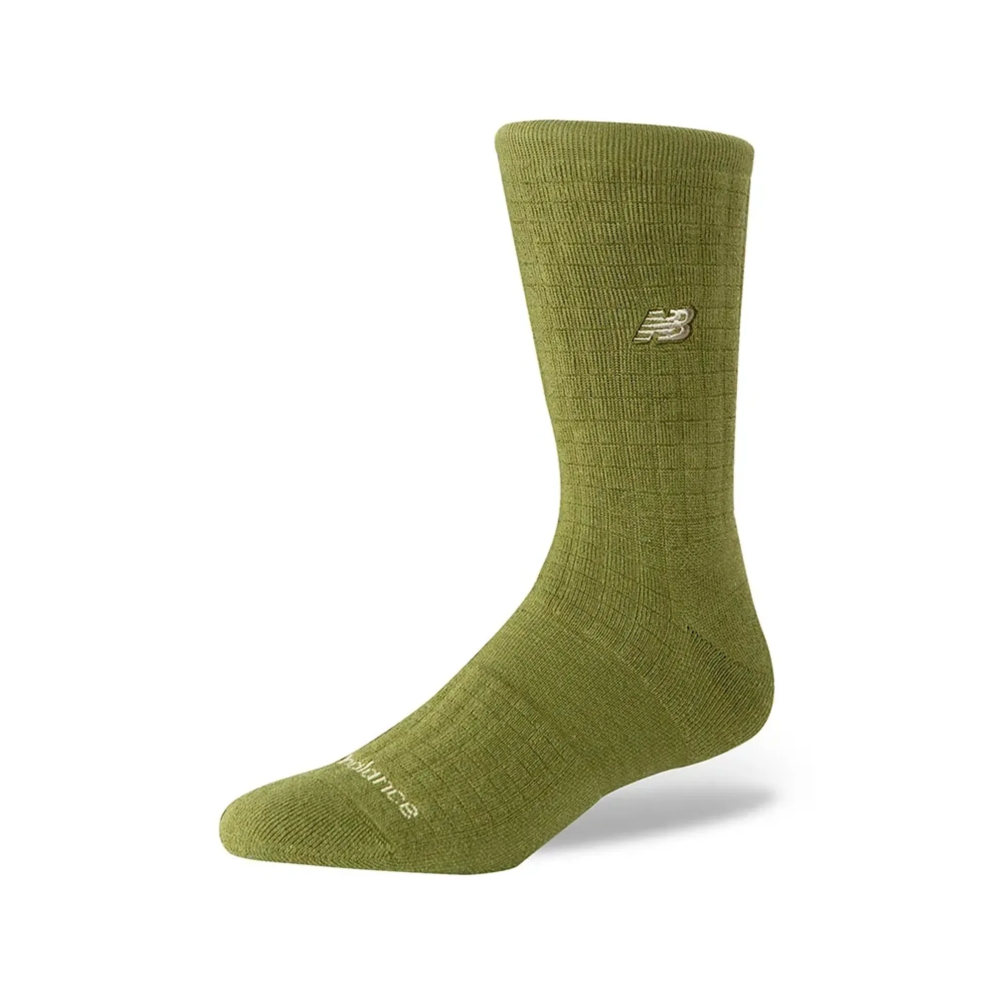 New Balance Unisex Active Heavyweight Waffle Knit Crew 1 Pair in Green Polyester