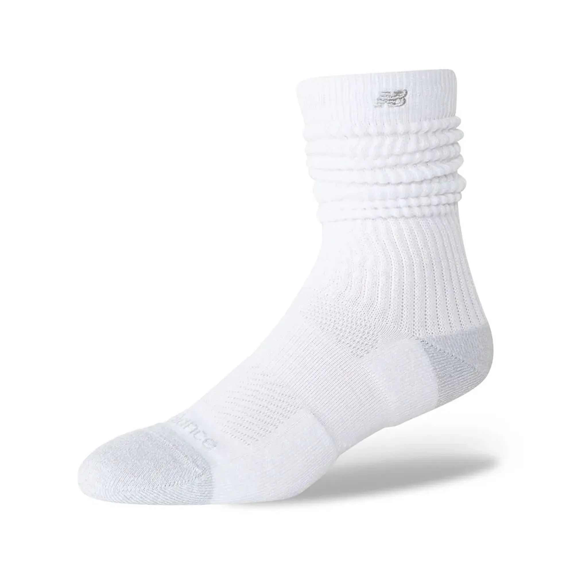 New Balance Unisex Active Premium Heavyweight Slouch Crew 1 Pair in White Polyester