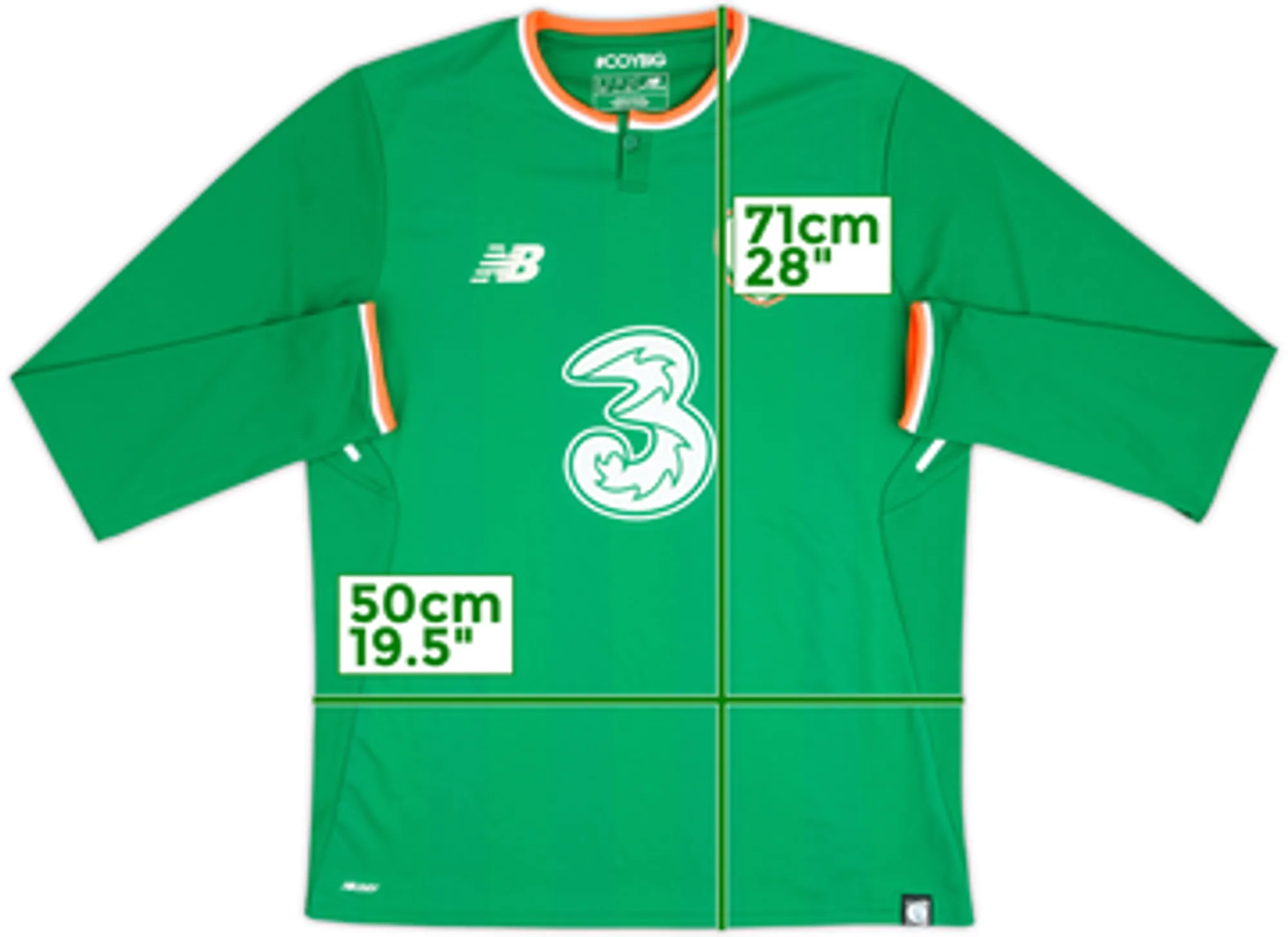 2017-18 Ireland Home L/S Shirt - 9/10 - (M)