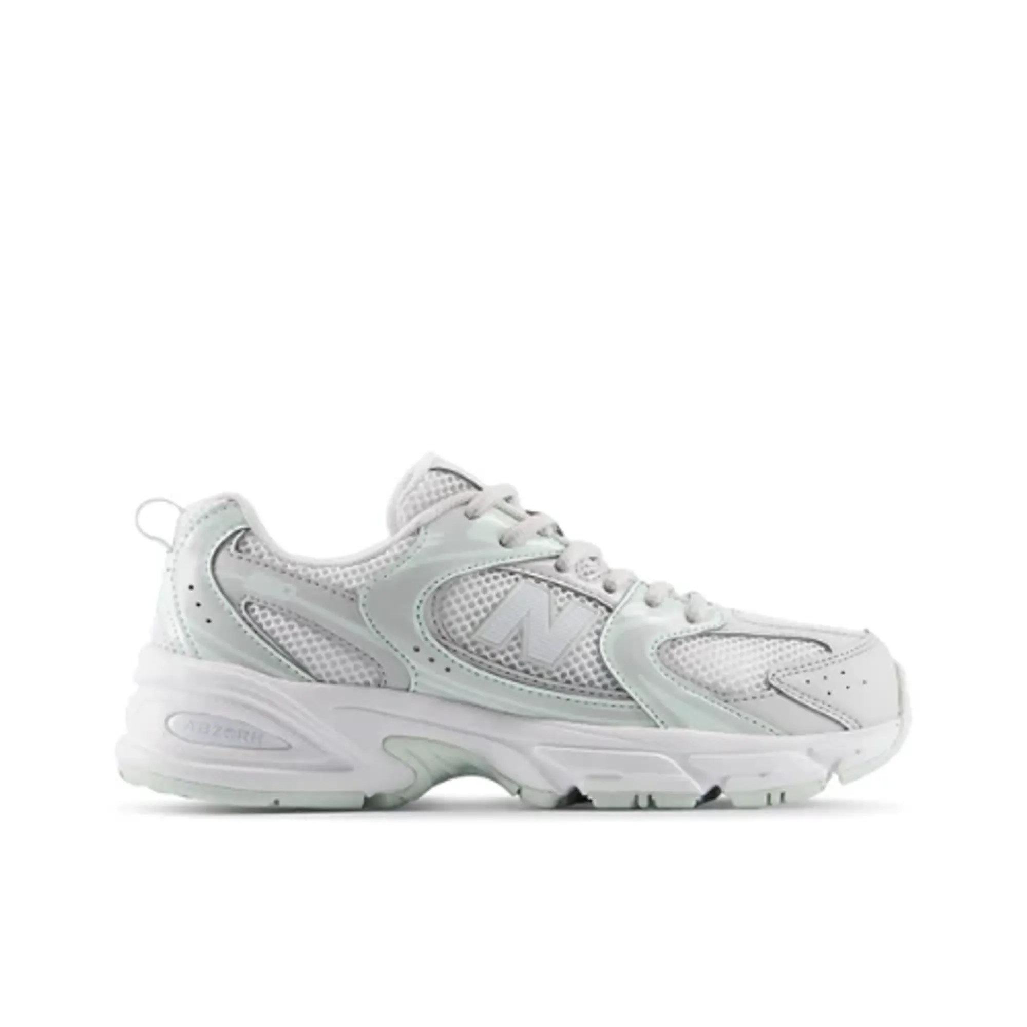New Balance Kids 530 Lace in Grey/Green Synthetic