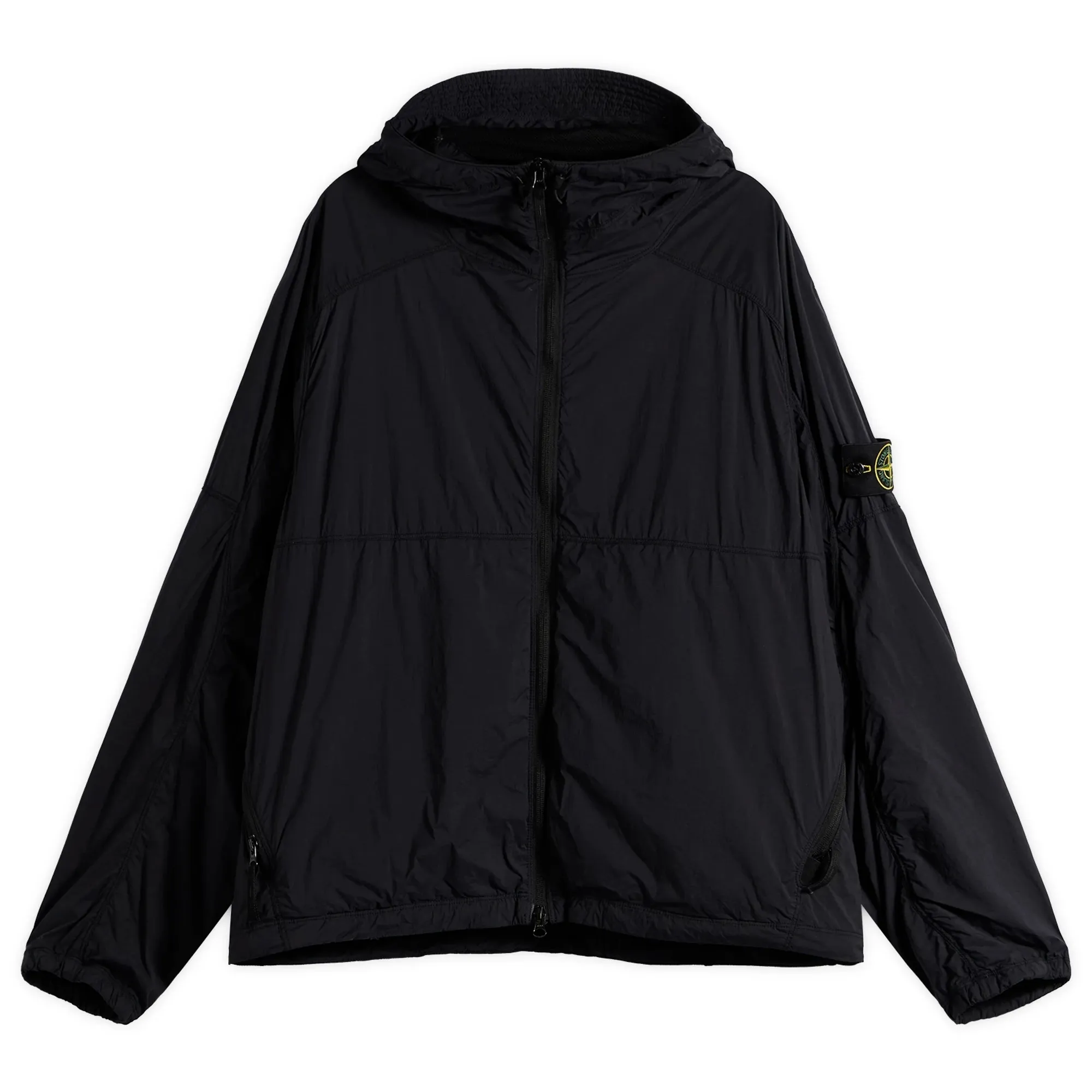 Stone Island Men's Ultralight Nylon Stretch-TC Hooded Jacket Navy Blue
