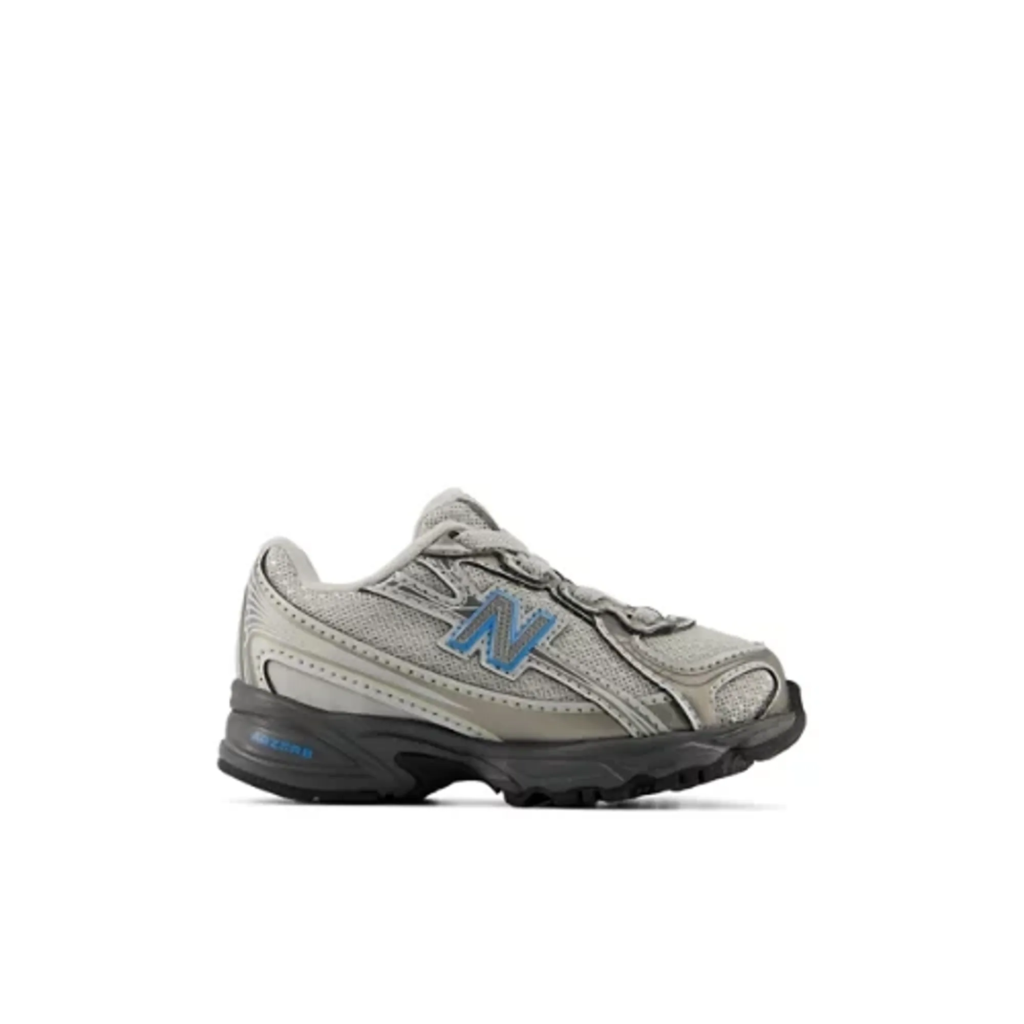 New Balance Infants 740 Bungee Lace in Grey/Blue Synthetic