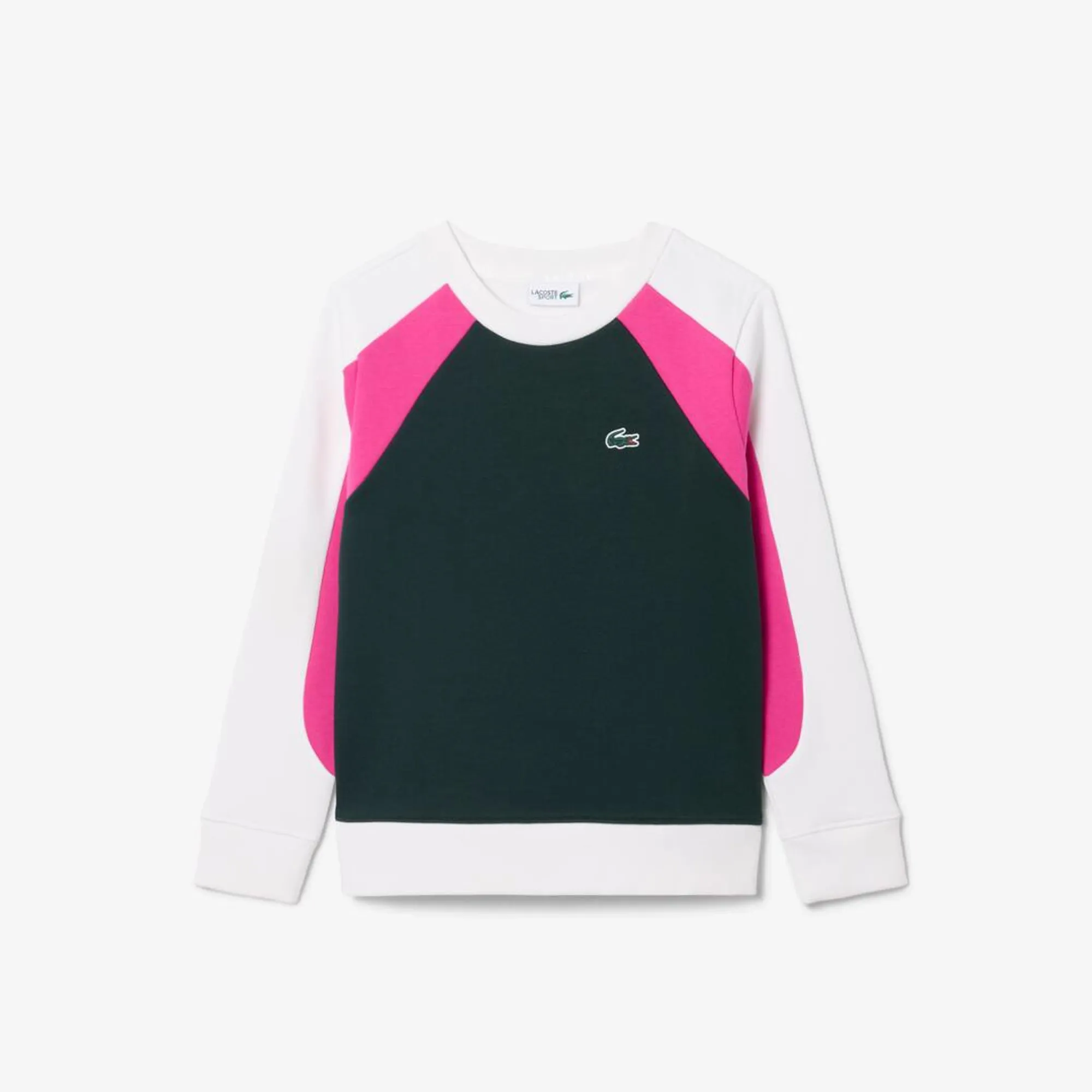 Lacoste Sport Printed Fleece Sweatshirt - Blanc / Vert / Rose