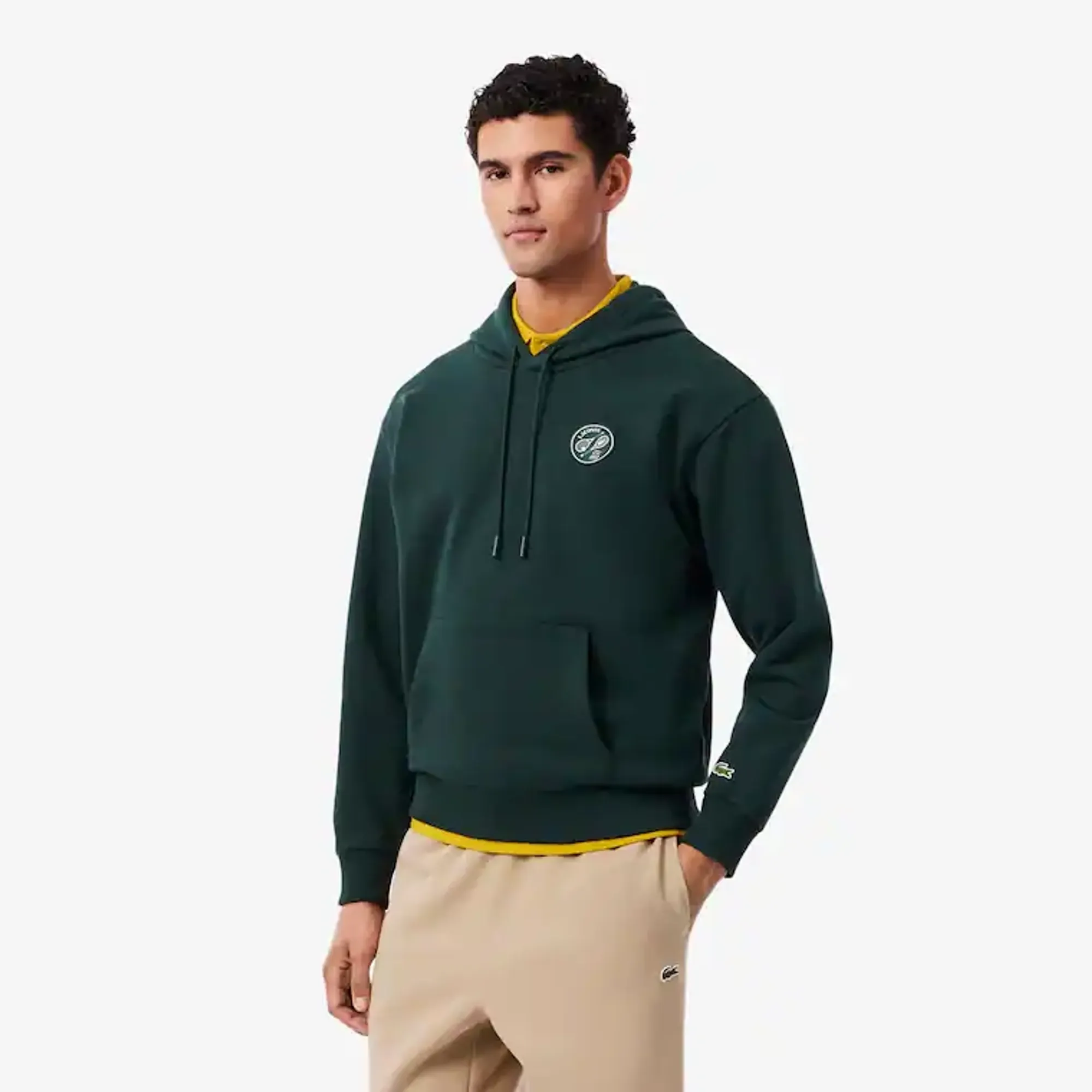 Lacoste Fleece Badge Hoodie - Sinople Green
