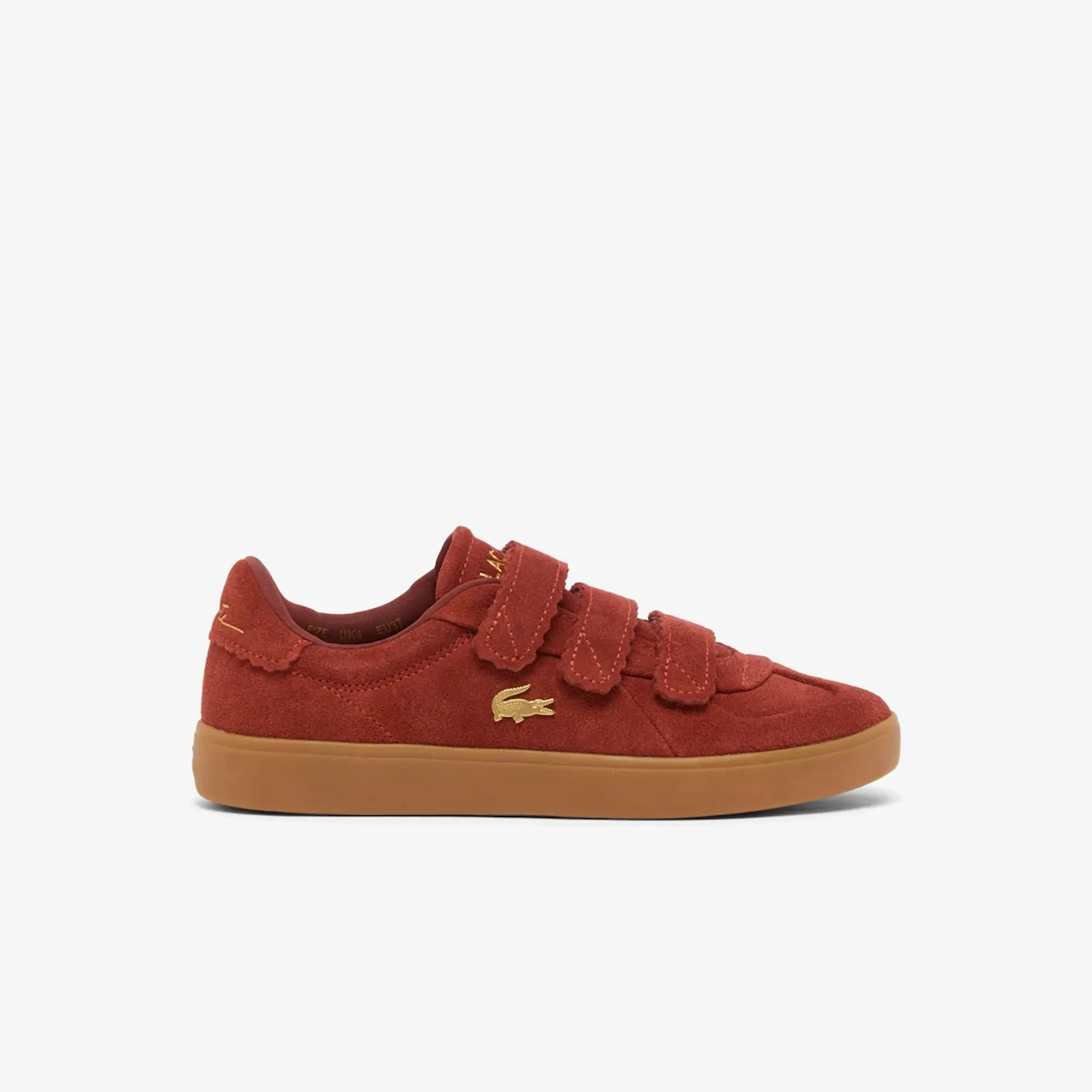 Lacoste Women’s Baseshot Pro Strap Suede Sneakers - Dark Brown / Gum