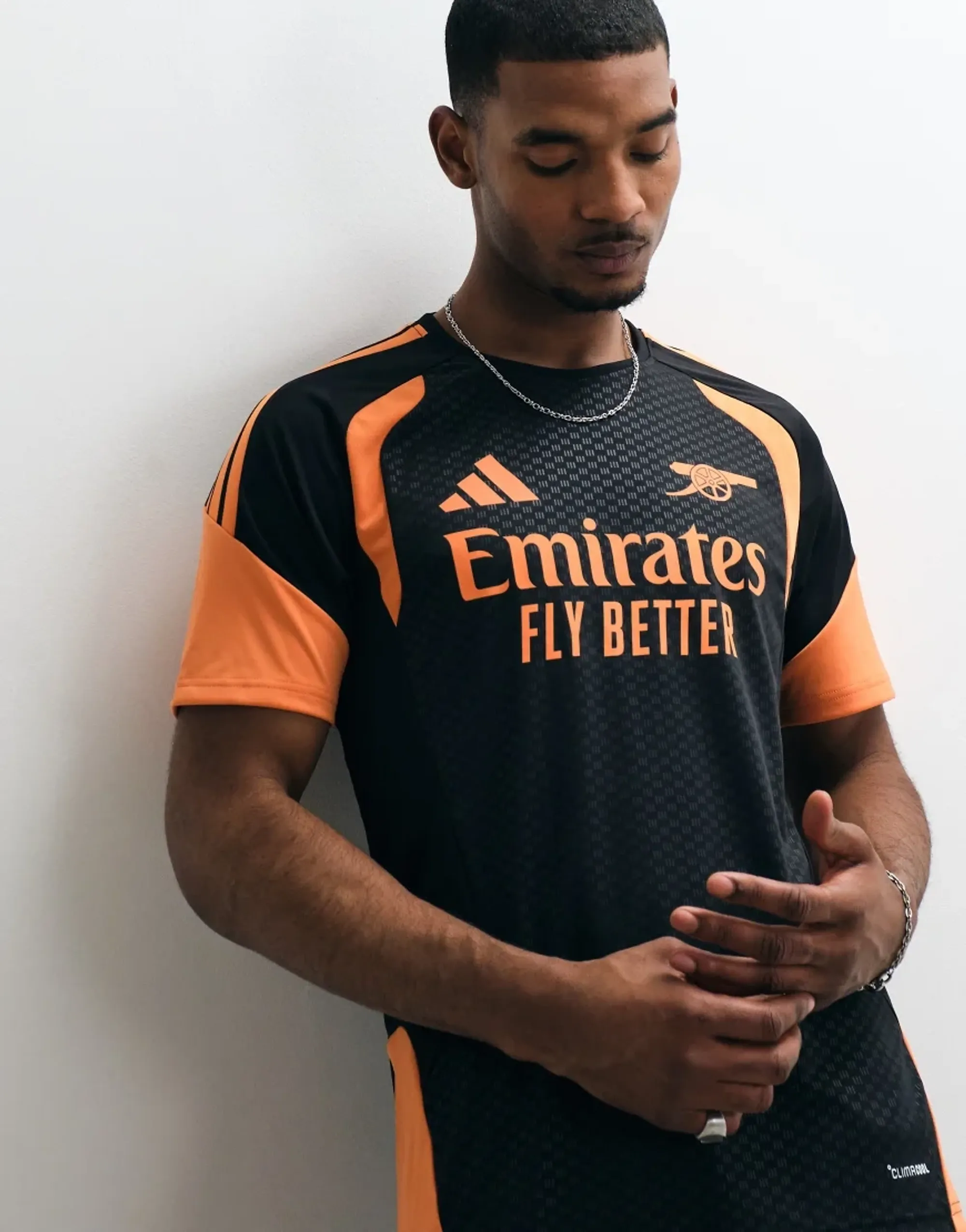 Adidas Football Arsenal 26/27 Training Shirt In Black And Orange