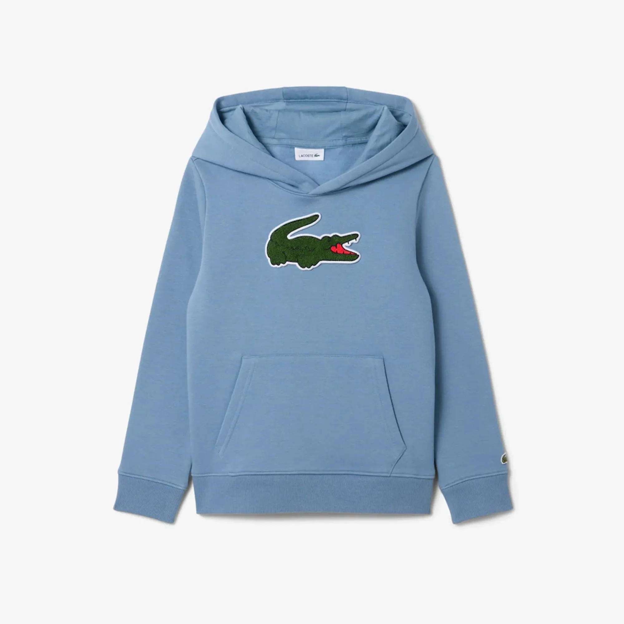 Lacoste Unisex Fleece Crocodile Hoodie - Grayish Blue