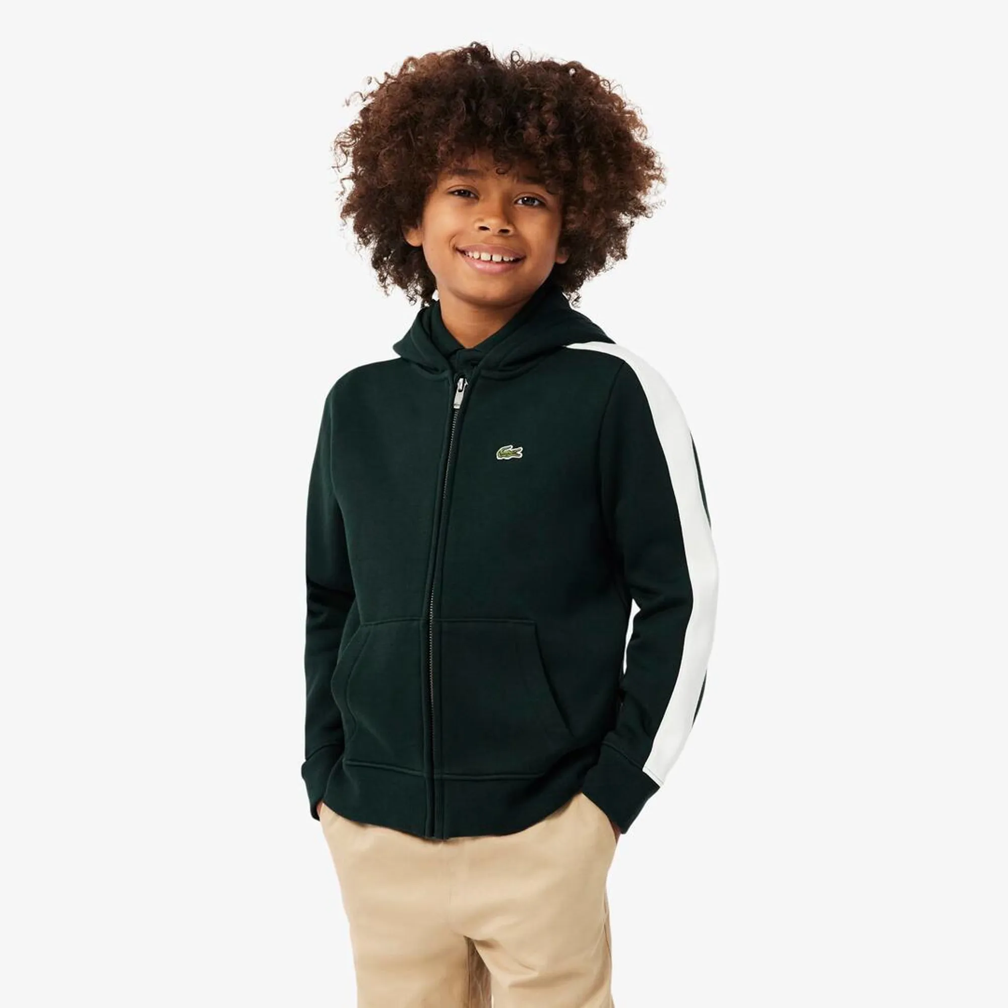 Lacoste Zipped Fleece Hoodie - Sinople Green
