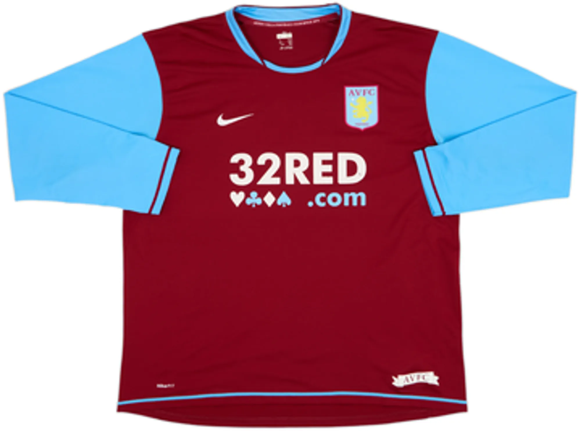 2007-08 Aston Villa Home L/S Shirt Young #7 - 6/10 - (XL)