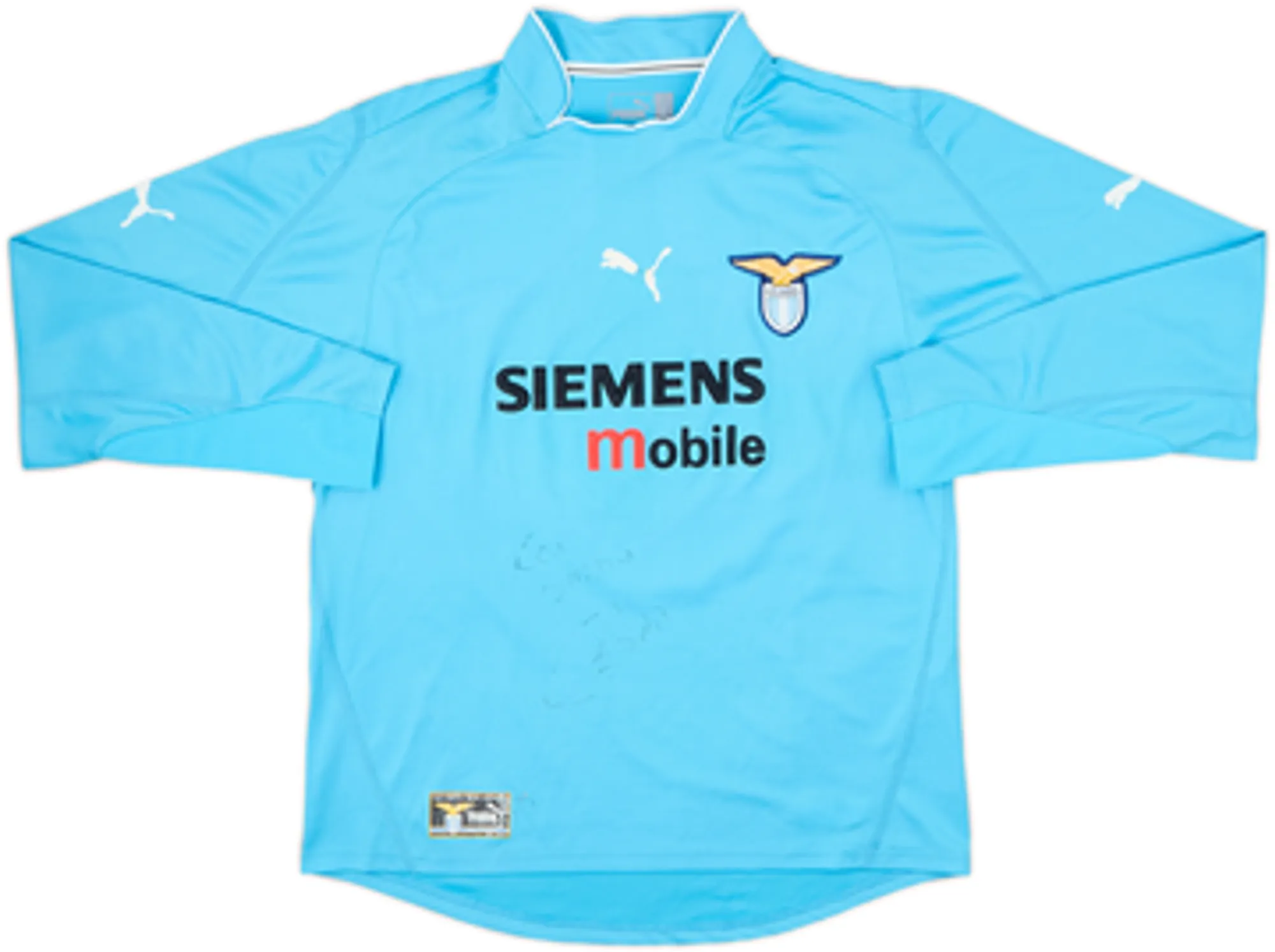 2002-03 Lazio Signed Home L/S Shirt Cesar #3 - 5/10 - (L)