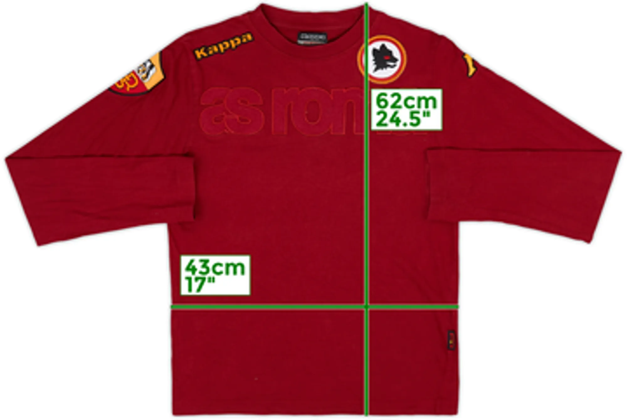2011-12 Roma Kappa L/S Cotton Tee - 8/10 - (XS)
